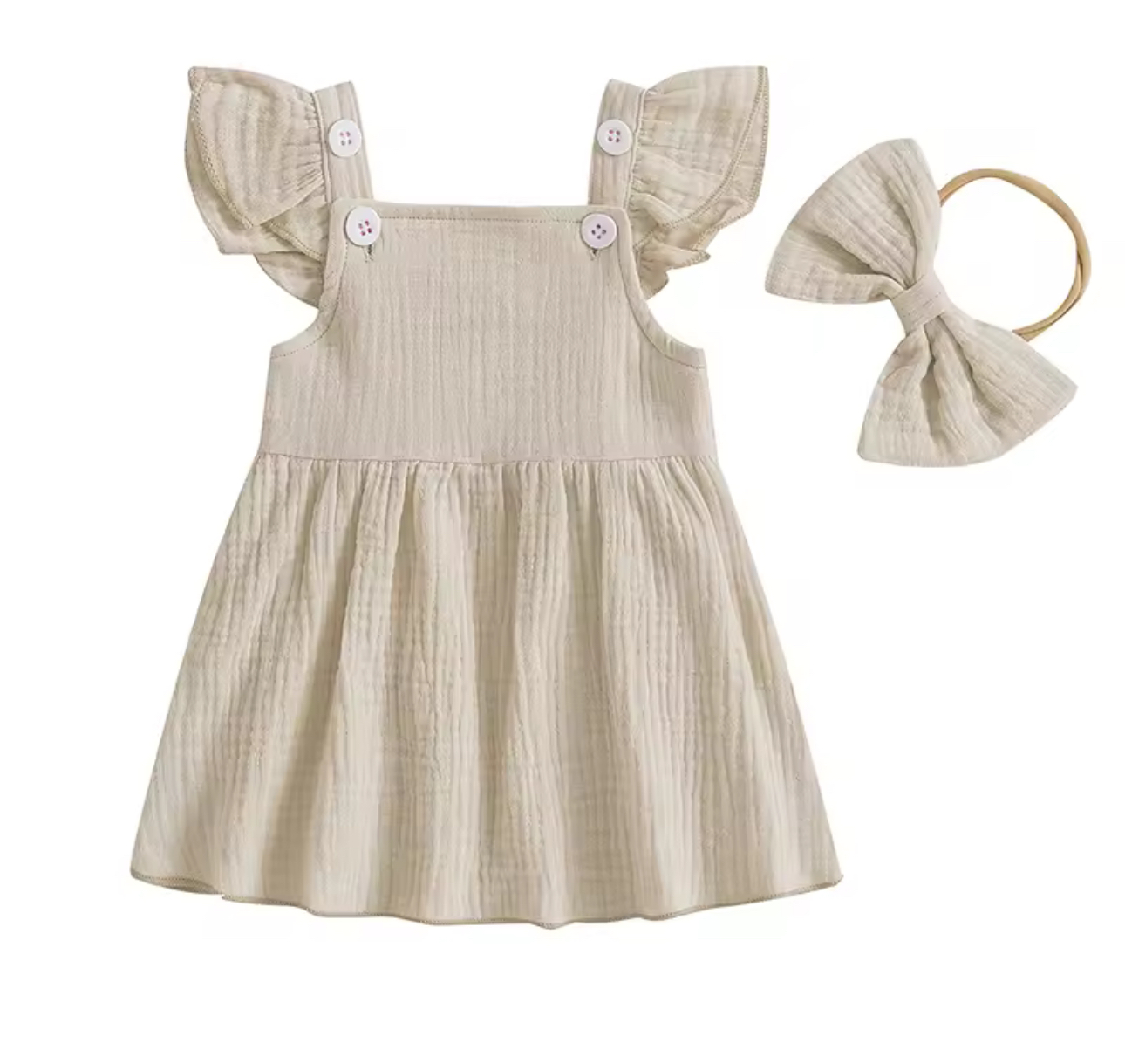  Baby Girl Muslin Onesie with Bow