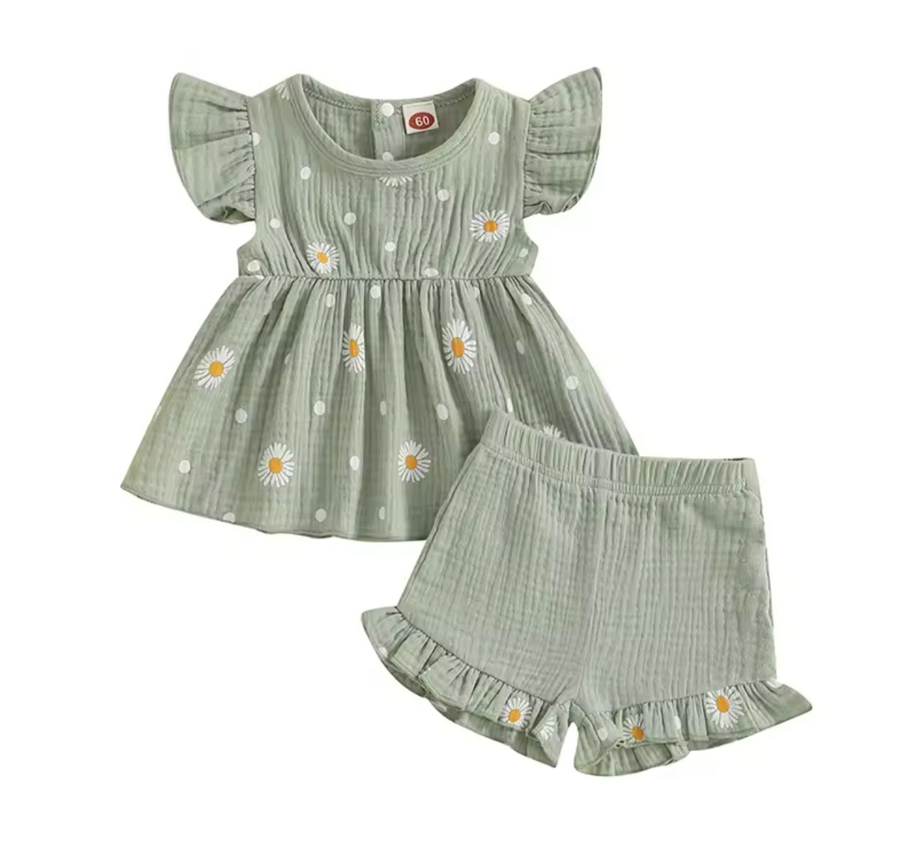 baby Girl Daisy Muslin Set