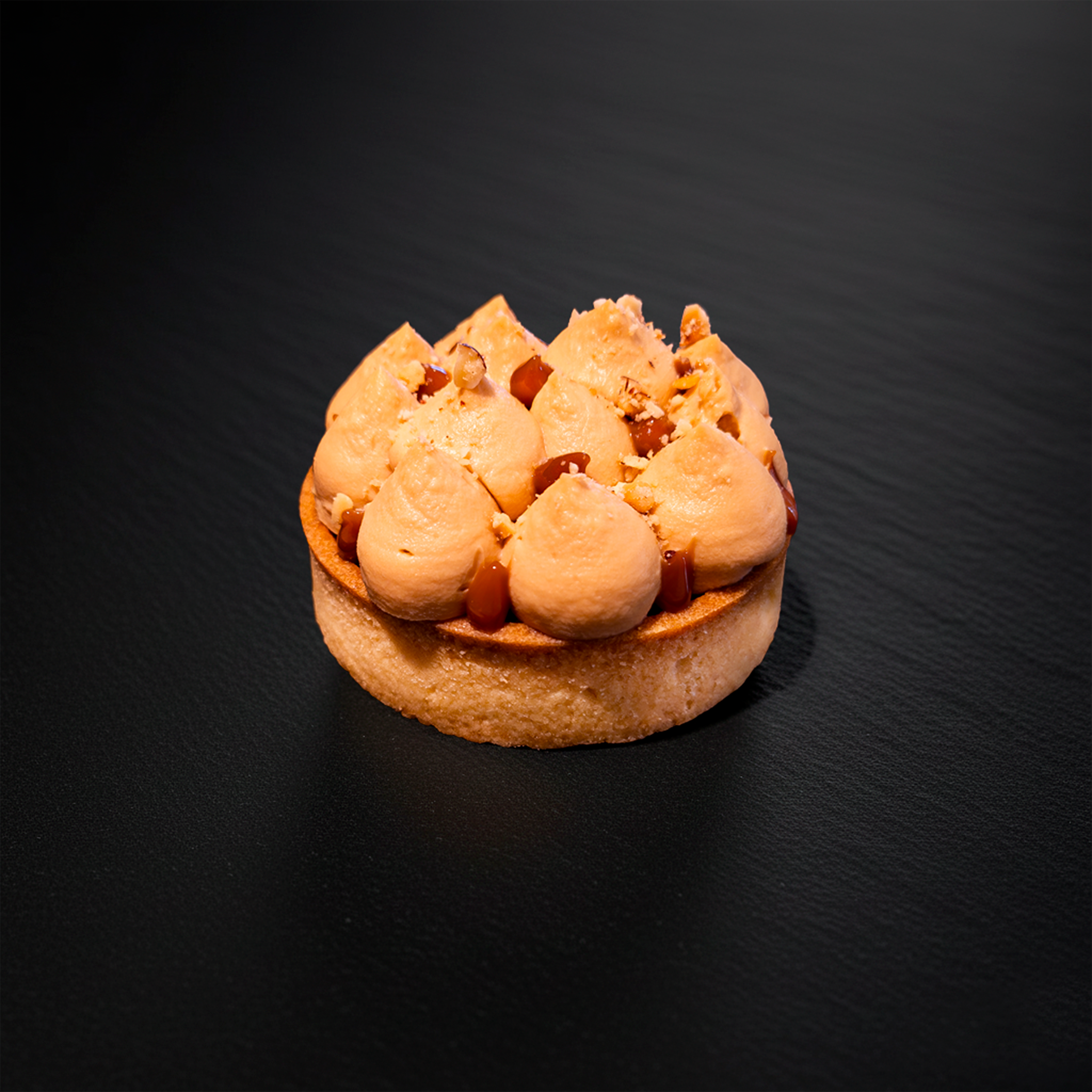 Tartaleta de dulce de leche, chocolate y avellana