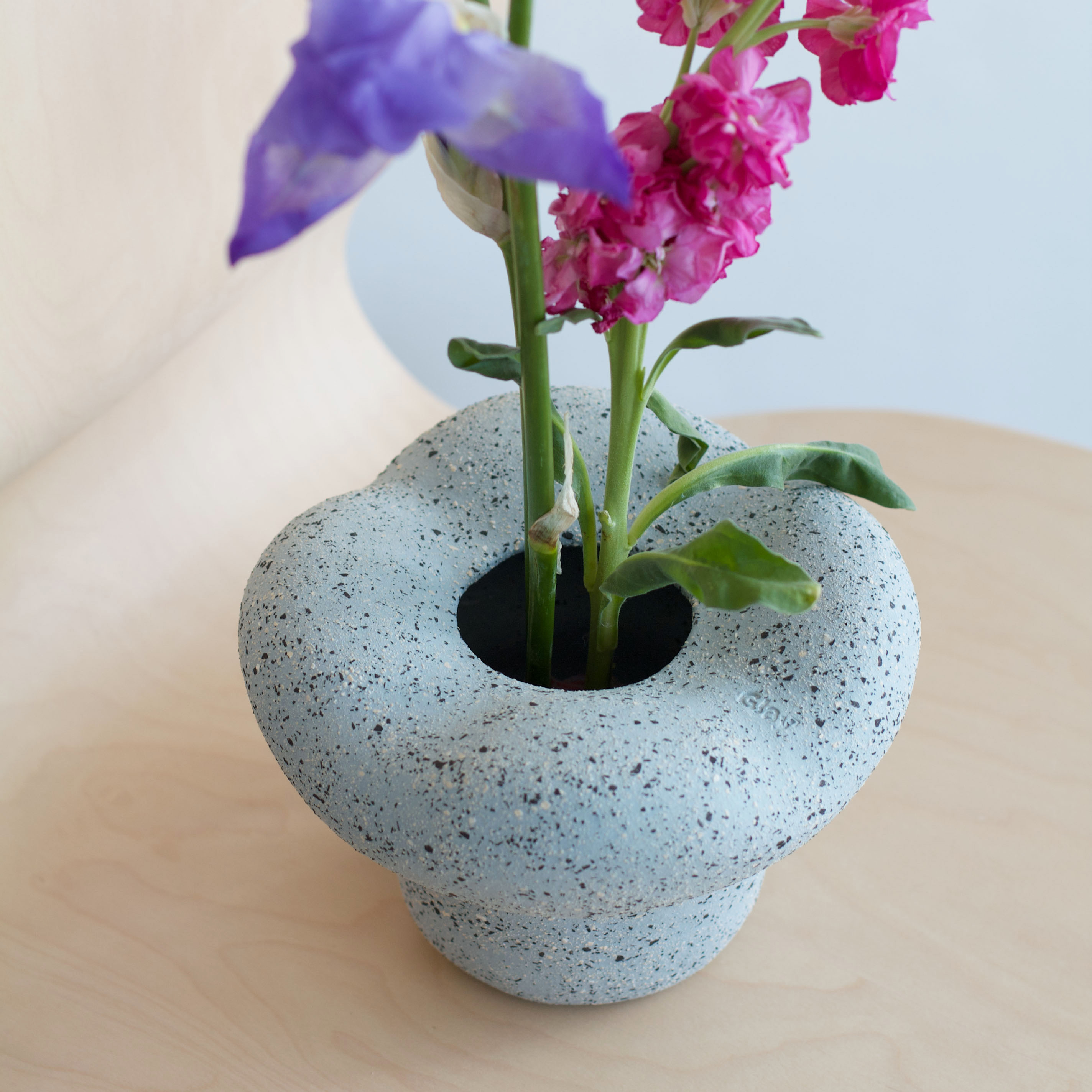 Sky blue ikebana vase