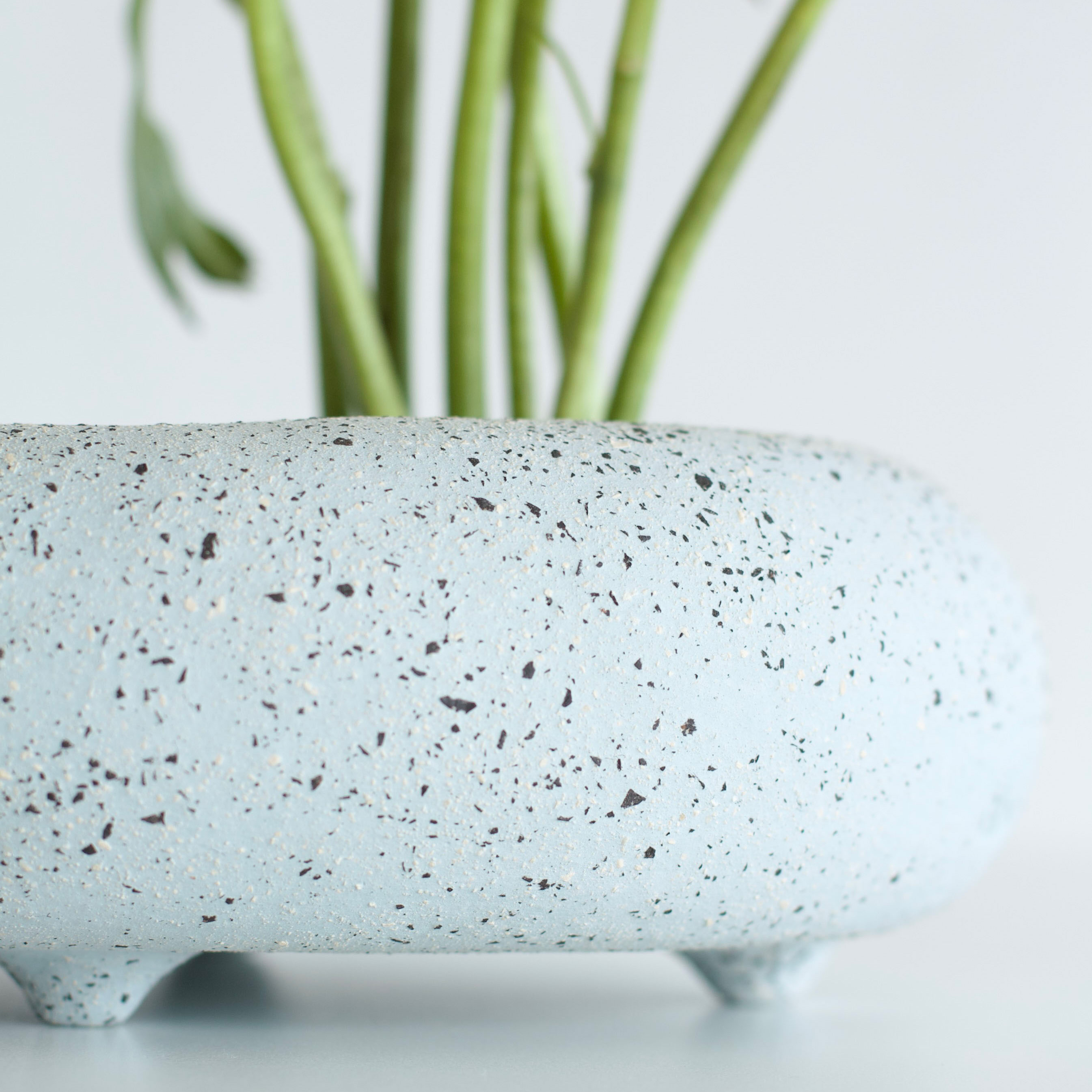 Shallow sky blue ikebana vase 