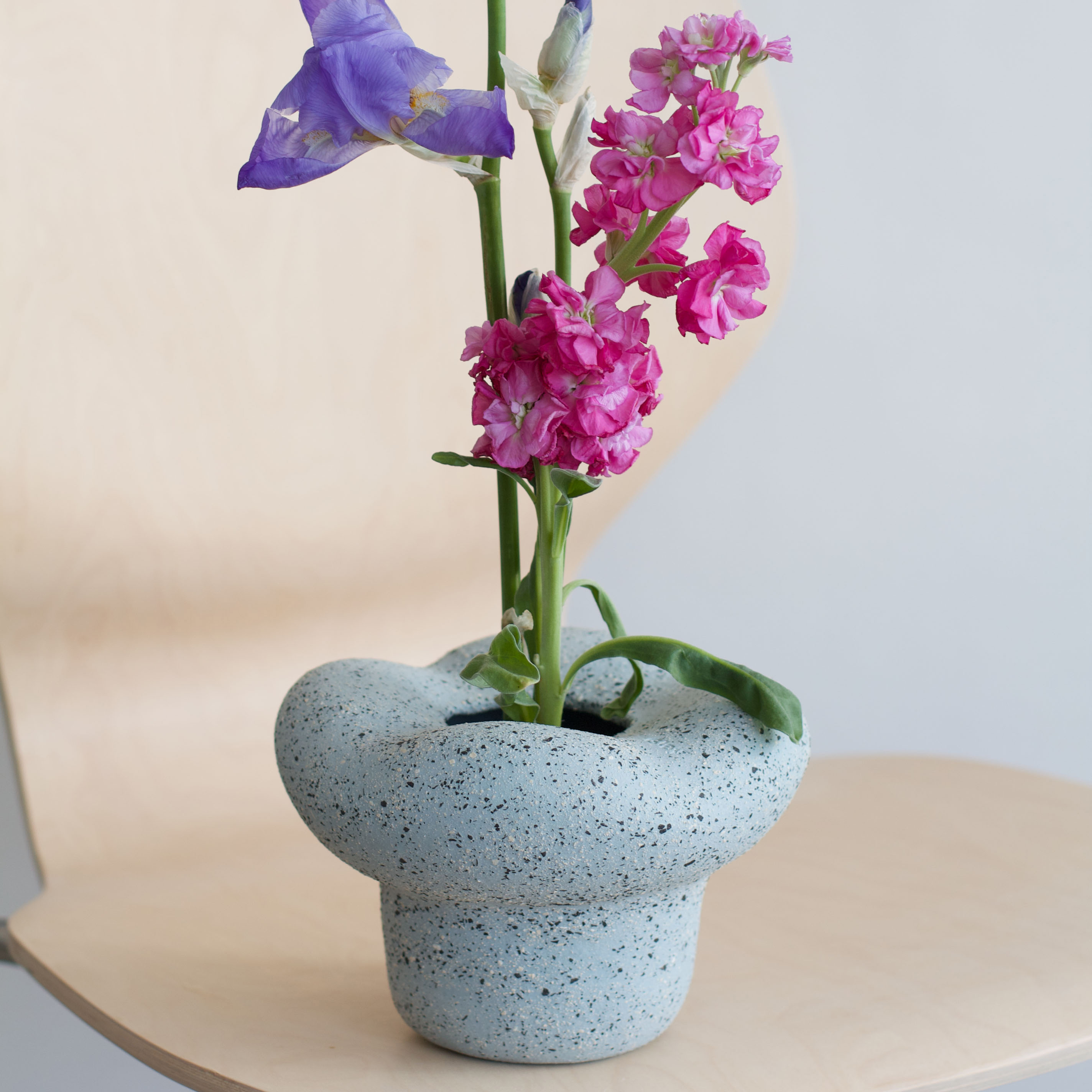 Sky blue ikebana vase