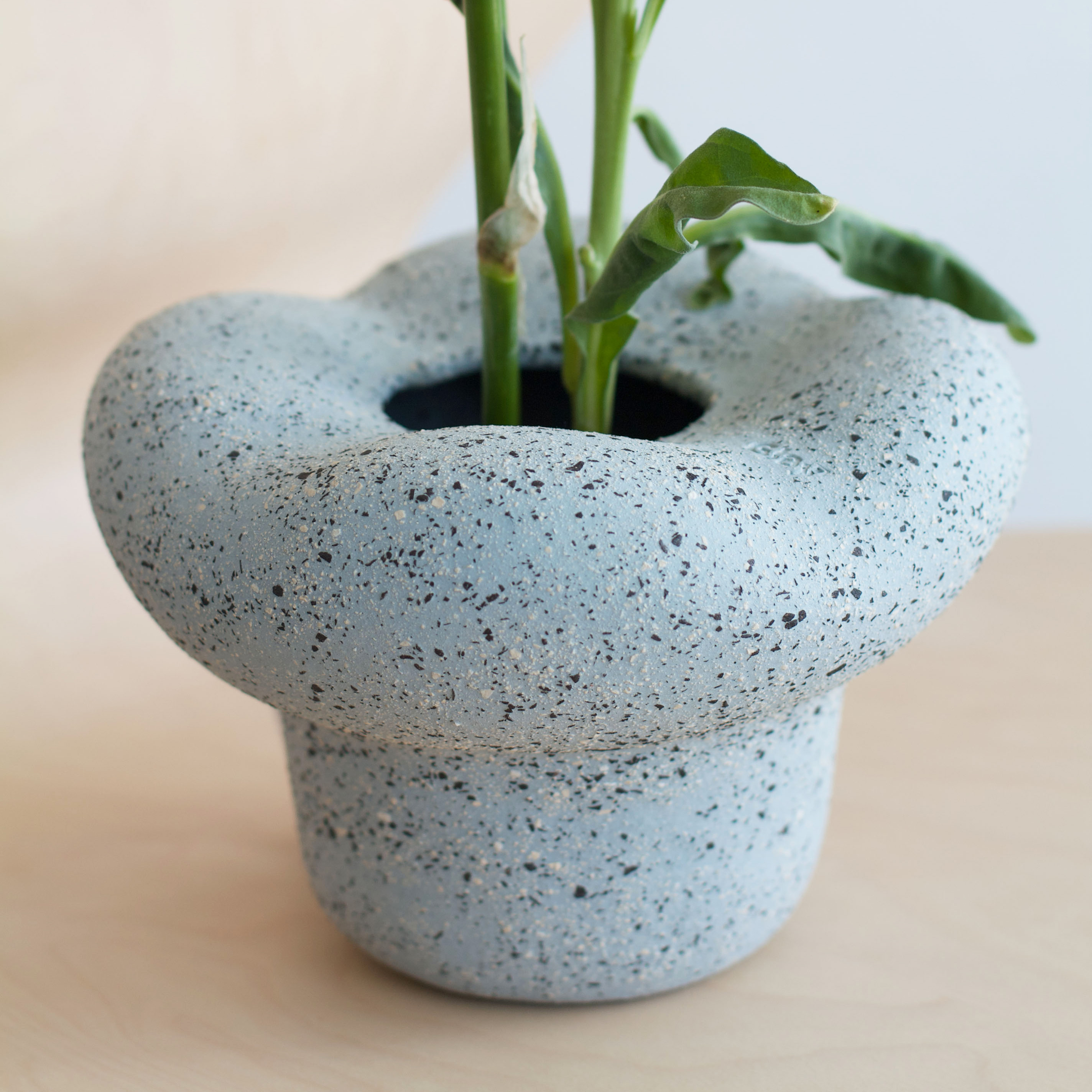 Sky blue ikebana vase