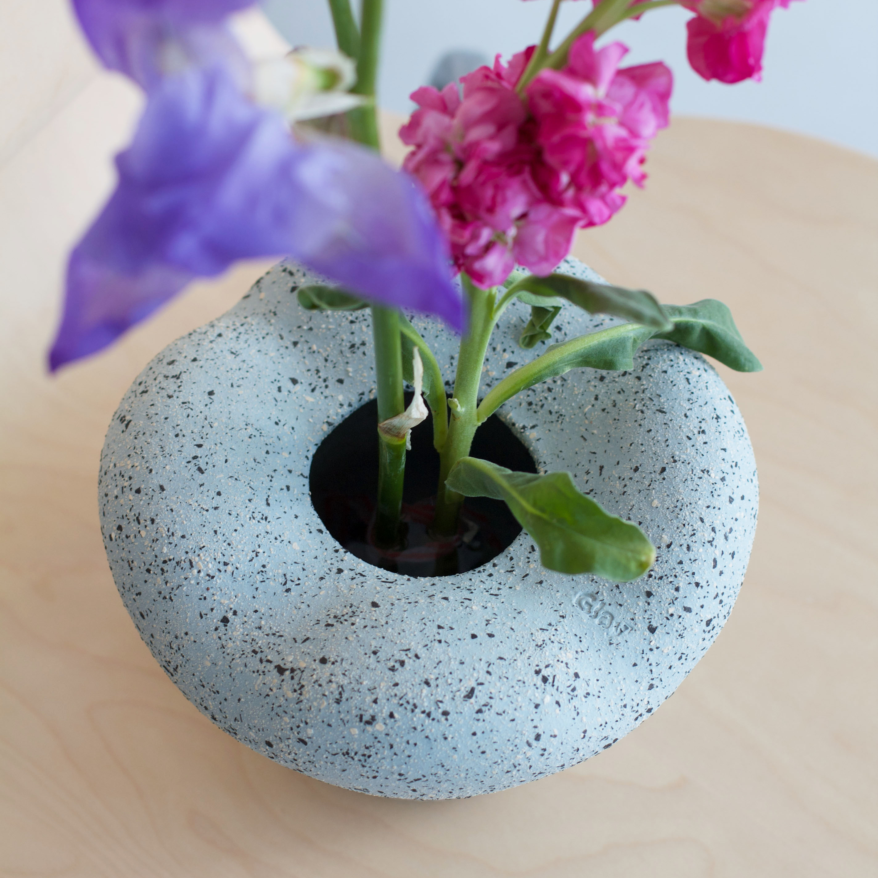 Sky blue ikebana vase