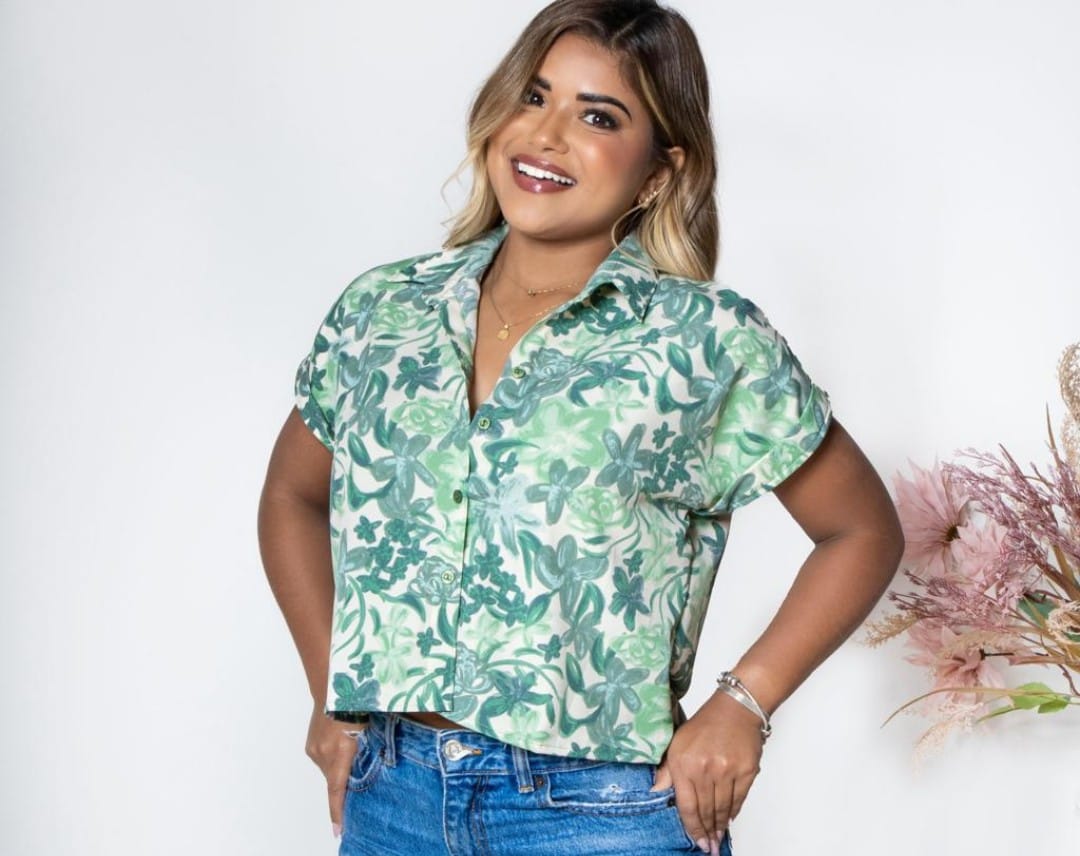 Blusa corta estampada