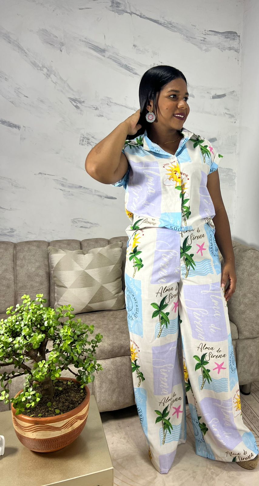 Set tropical estampado