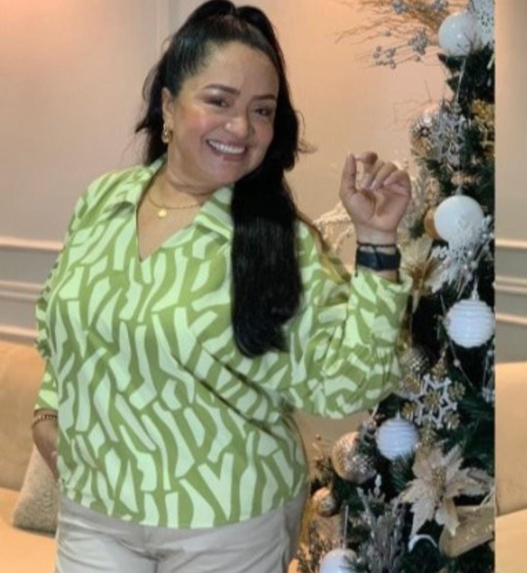 Blusa verde estampada