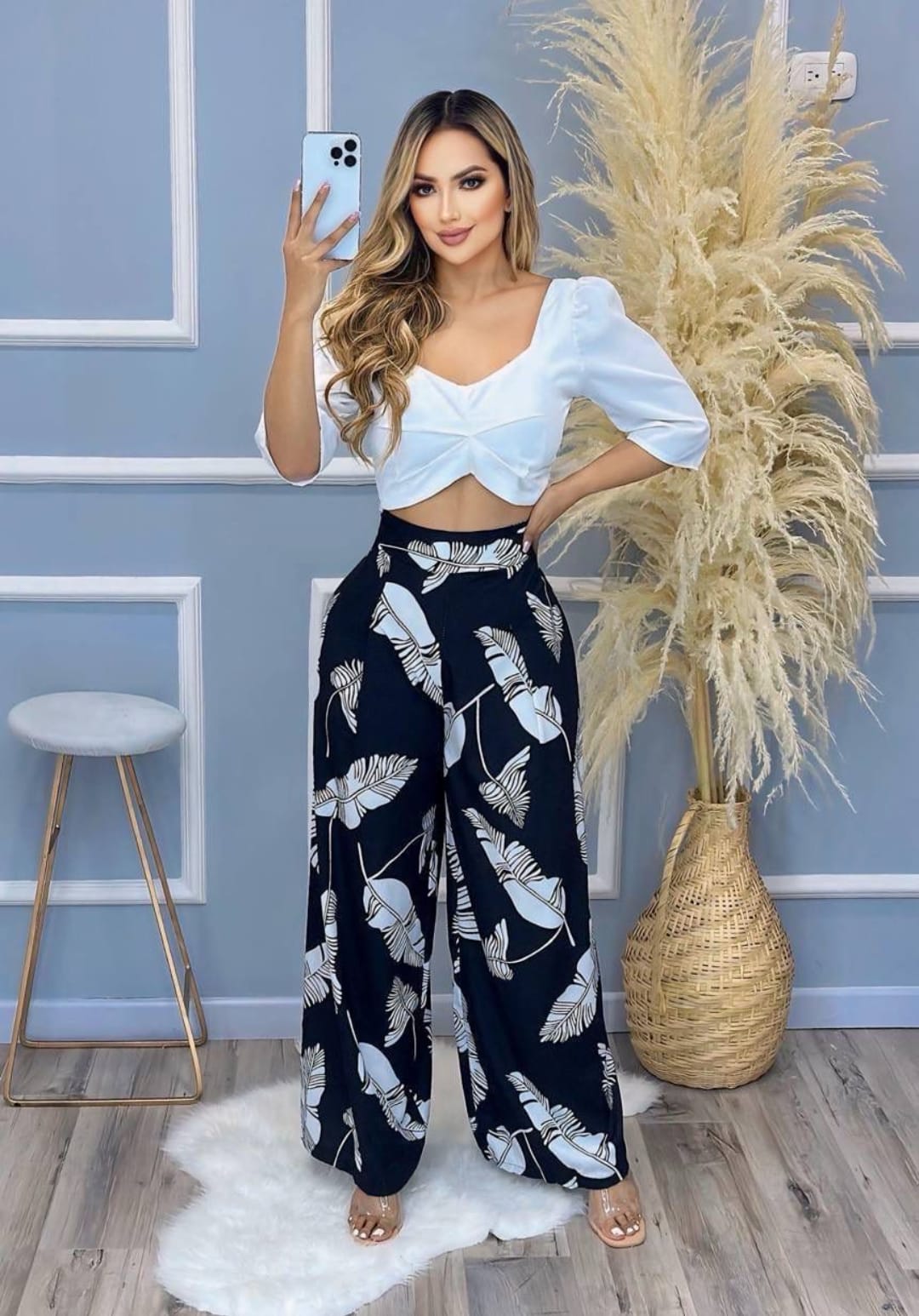 Set palazzo estampado