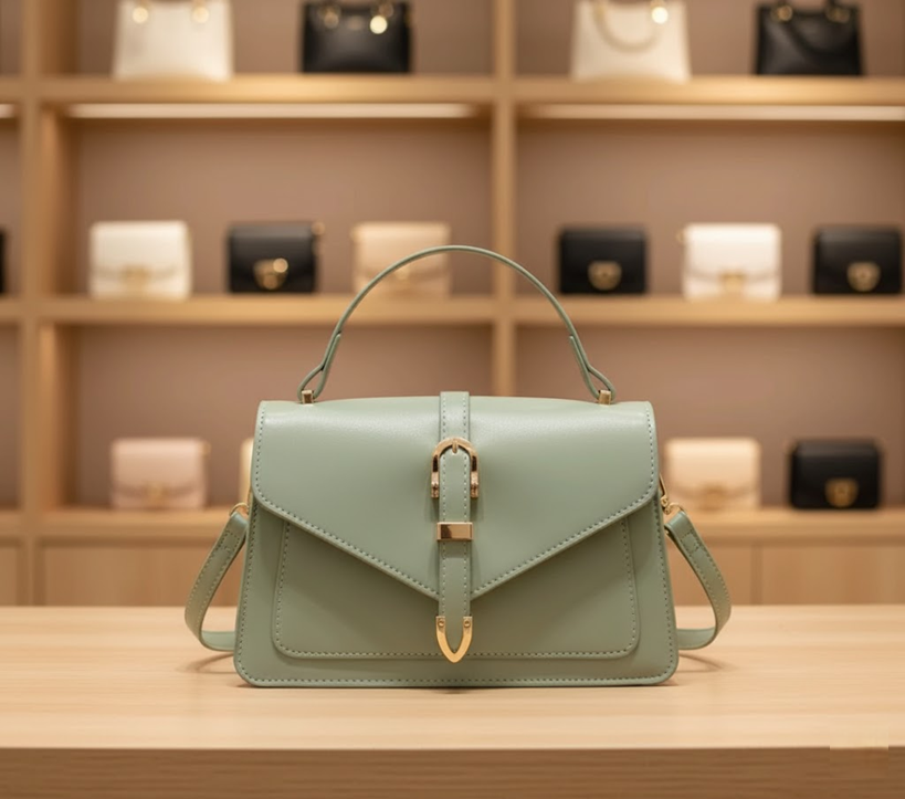 Bolso de mano verde menta