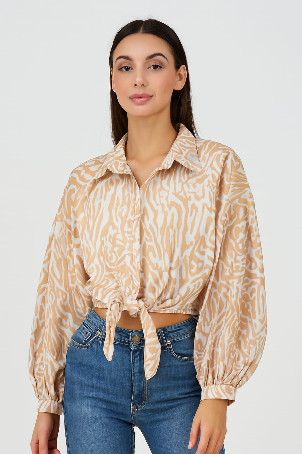 Camisa estampada de manga larga