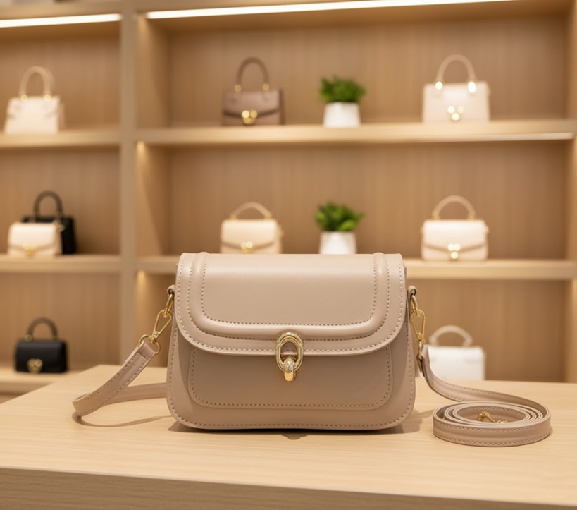 Bolso bandolera beige 