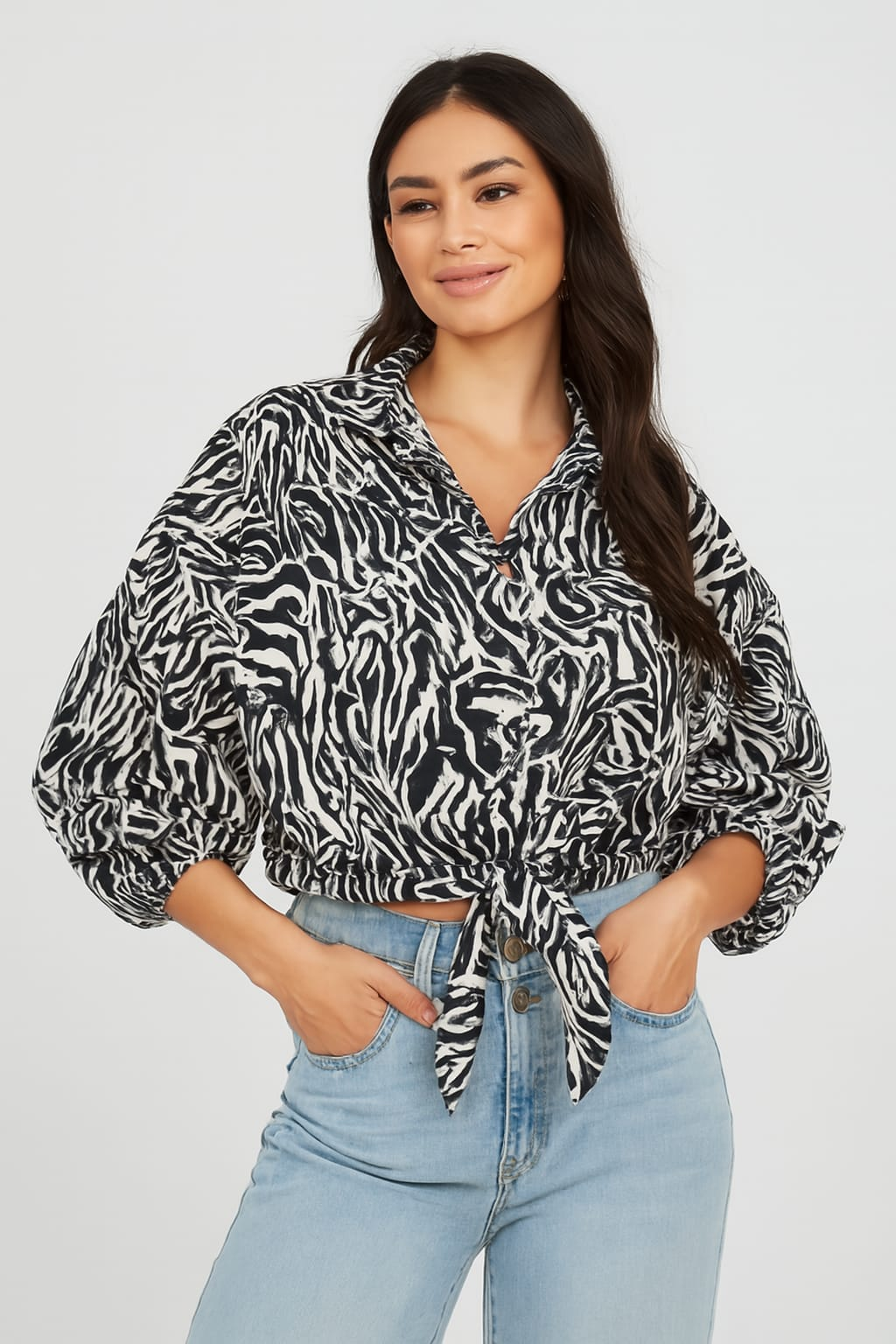 Blusa estampada de animal print