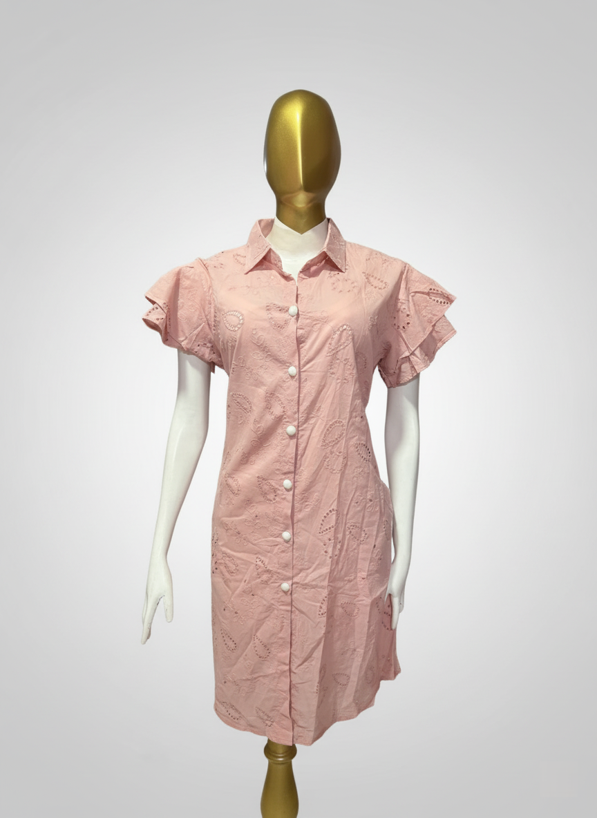 Vestido rosa de botones