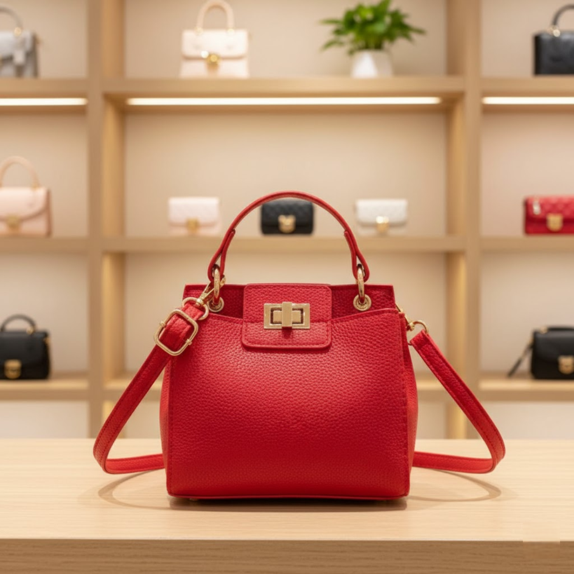 Bolso de mano rojo elegante