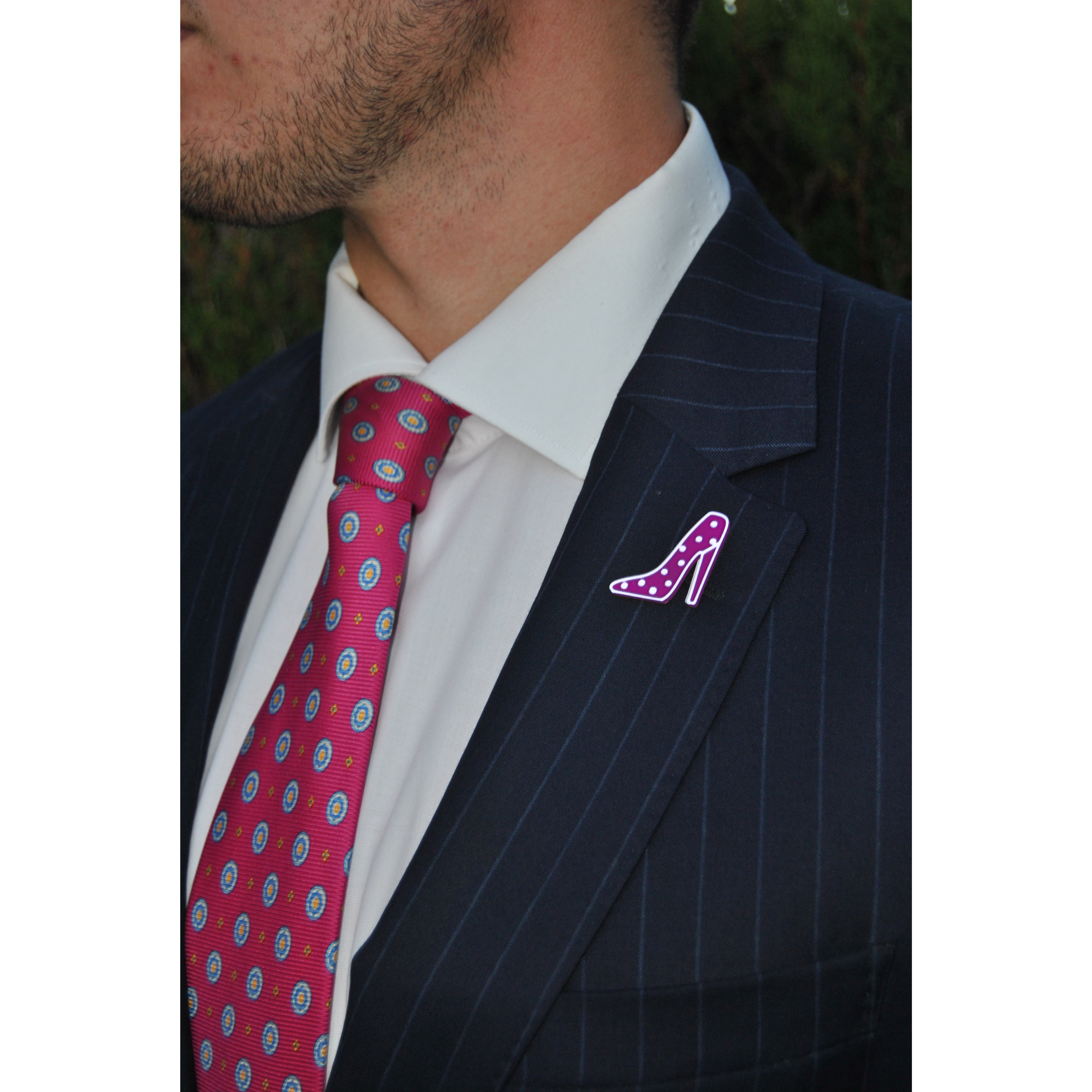 Tacón – Morado con lunares blancos