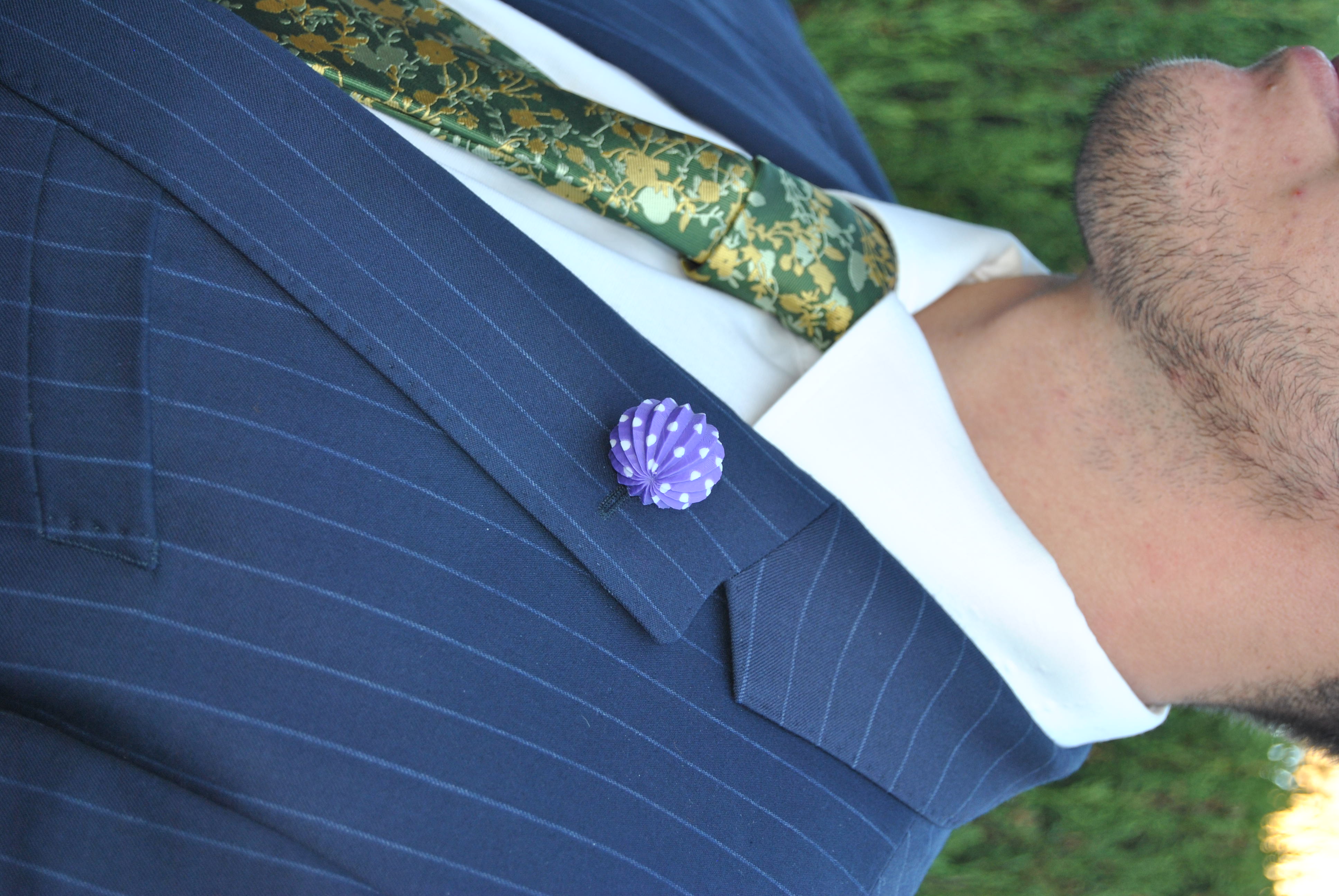 Farolillo – Morado con lunares blancos