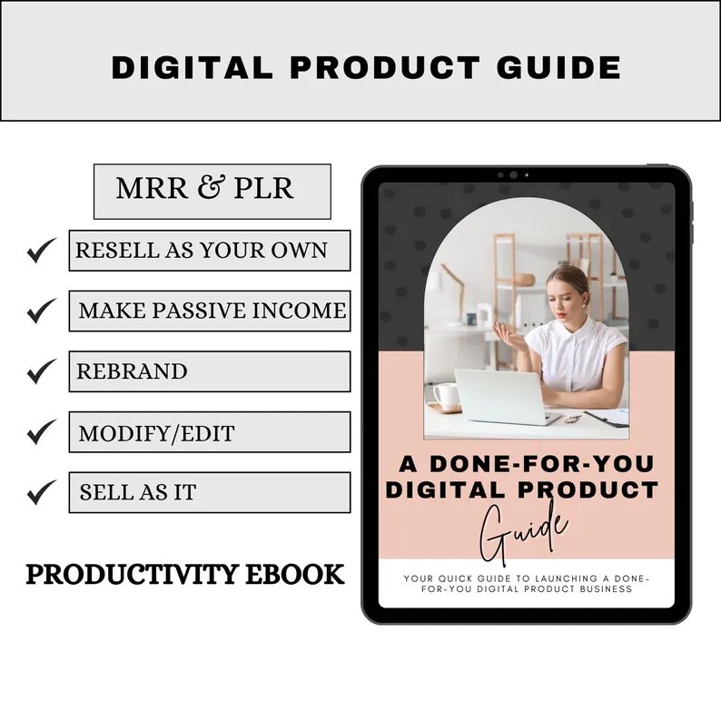 PLR Canva eBook | Editable Digital Product Template | Passive Income Online Business Guide | Resell & Make Money Online Side Hustle