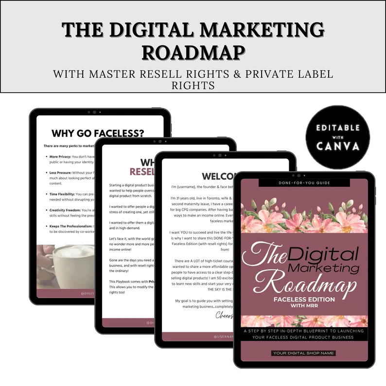 Digital Marketing PLR eBook | Canva Editable Template | Online Business Growth and Marketing Strategy Guide | Social Media & Email Marketing