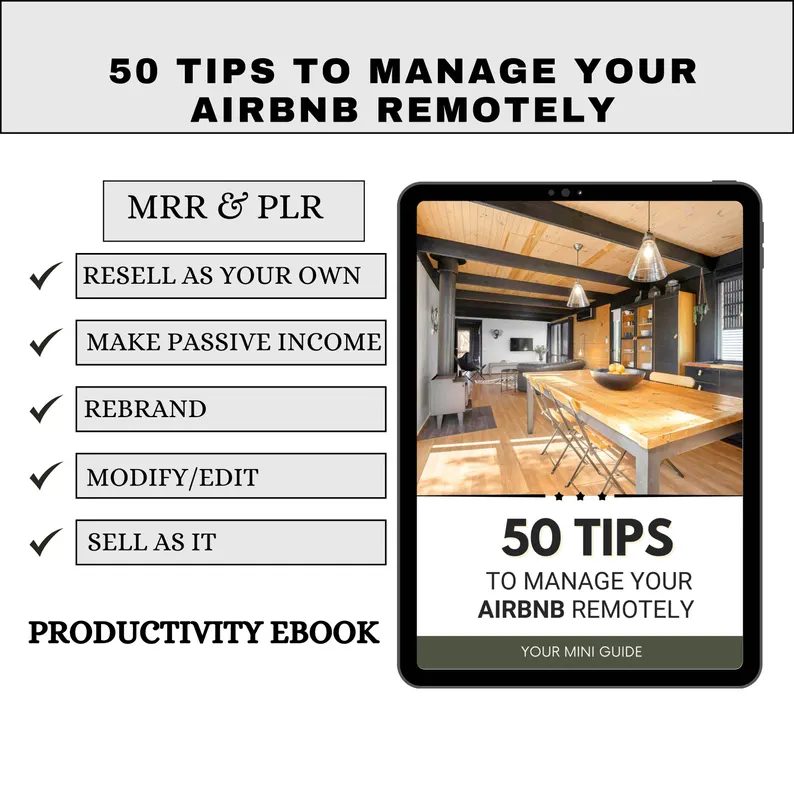 Airbnb Hosting PLR eBook | Editable Canva Template | Vacation Rental Guide | Property Management & Passive Income Digital Product