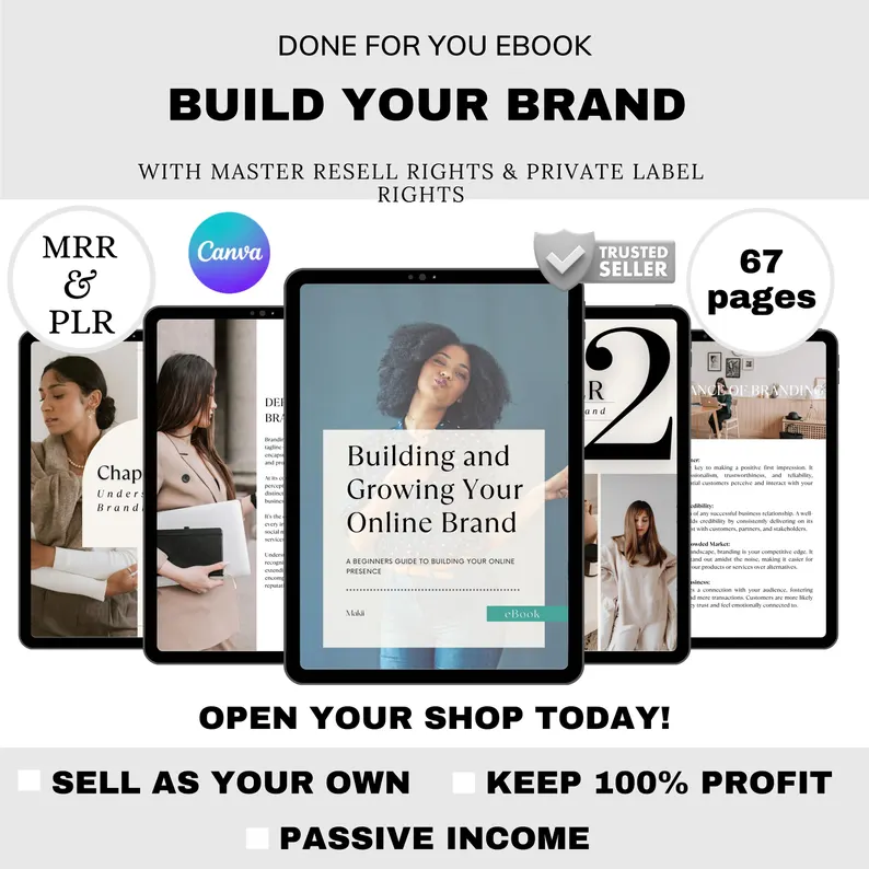 Personal Branding PLR eBook | Canva Editable Template | Online Branding & Digital Marketing Guide | Build Your Brand and Business Growth