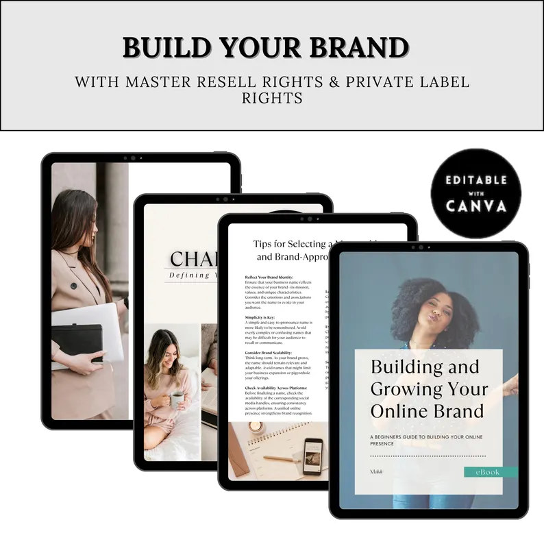 Personal Branding PLR eBook | Canva Editable Template | Online Branding & Digital Marketing Guide | Build Your Brand and Business Growth