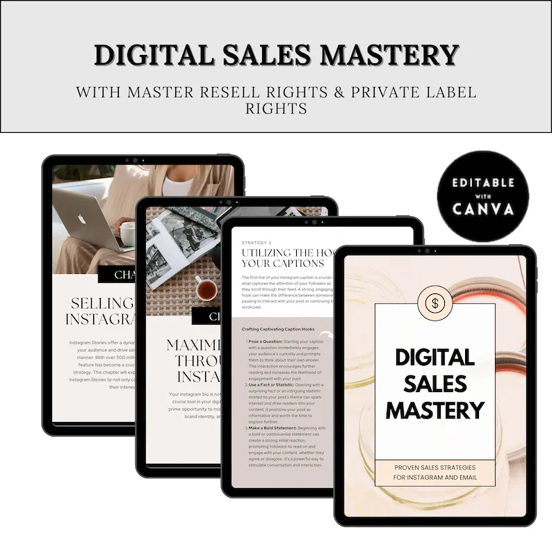 PLR Digital Marketing eBook | Canva Editable Template with Resell Rights | Online Business, Sales Funnel & Social Media Strategy Guide