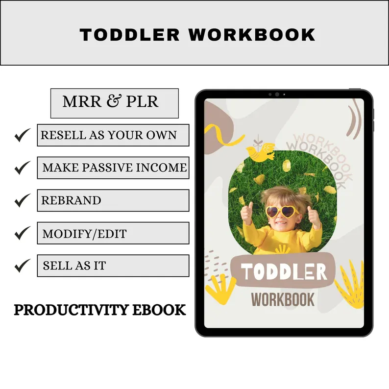 Toddler and Preschool PLR Workbook | Editable Canva Template | Counting, Tracing & Early Learning Worksheets | Homeschool Kids Activity Book