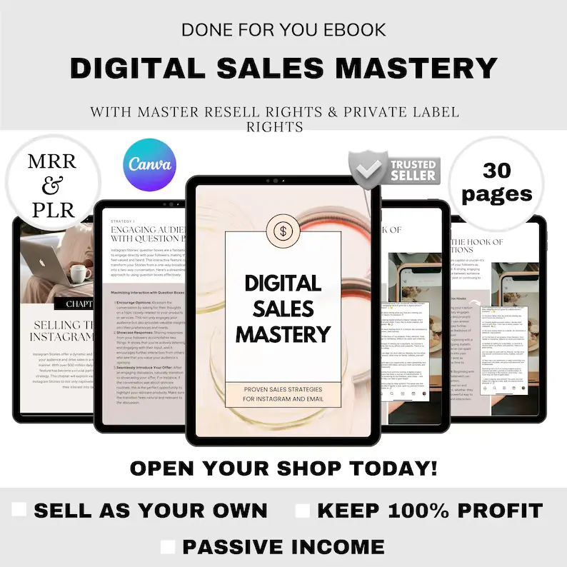 PLR Digital Marketing eBook | Canva Editable Template with Resell Rights | Online Business, Sales Funnel & Social Media Strategy Guide