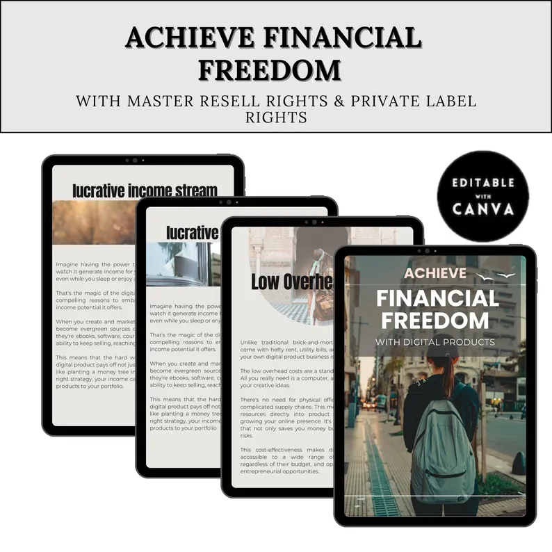 Passive Income PLR eBook | Canva Editable| Make Money Online Guide for Side Hustles & Online Business | Digital Download Resell Rights