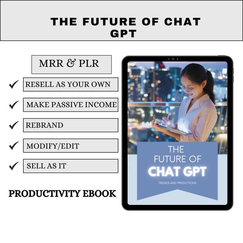 ChatGPT AI PLR eBook | Editable Canva Template | Future of AI & Business Tools Guide | Resell Rights Digital Product for Entrepreneurs