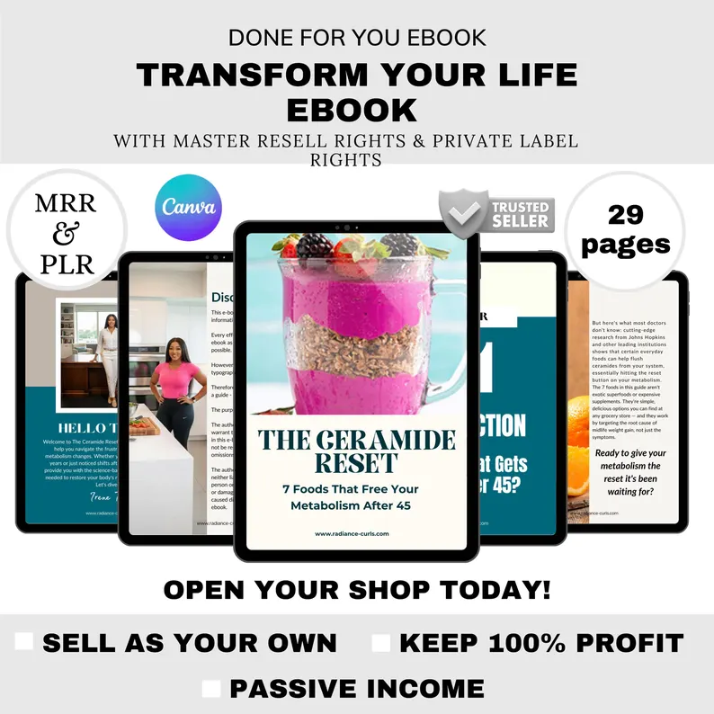 Self-Improvement PLR eBook | Editable Canva Template | Motivation, Confidence & Mindset Guide | Life Coaching and Wellness Digital Product