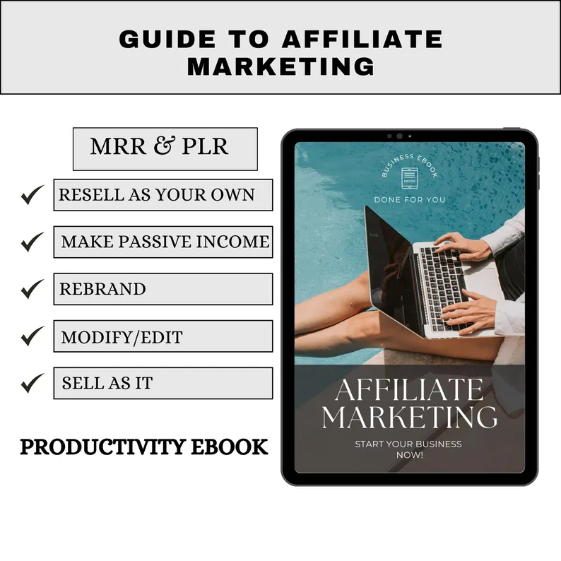 Affiliate Marketing PLR eBook | Editable Canva Template | Make Money Online Guide | Passive Income & Online Business Strategy
