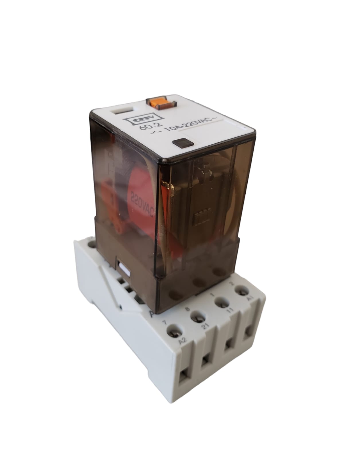 Relevador Encapsulado Ocho Pin Con Base Tipo Mk2 220vac