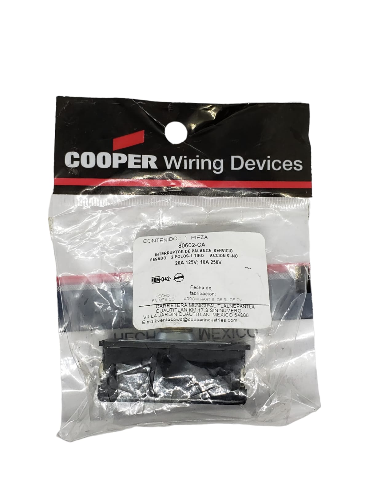 Interruptor Arrow Hart 80602-ca