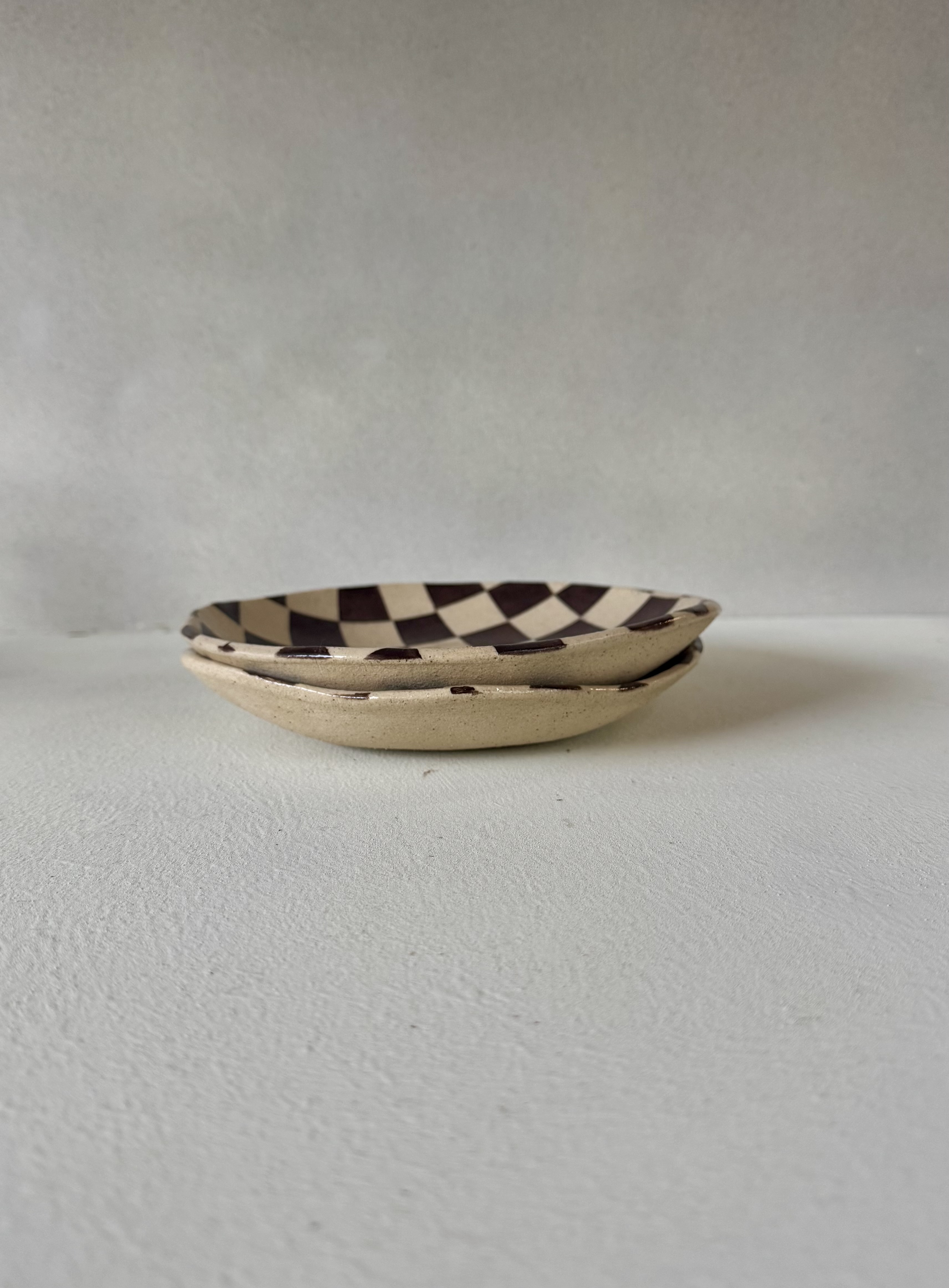 Checkered Shallow Bowls