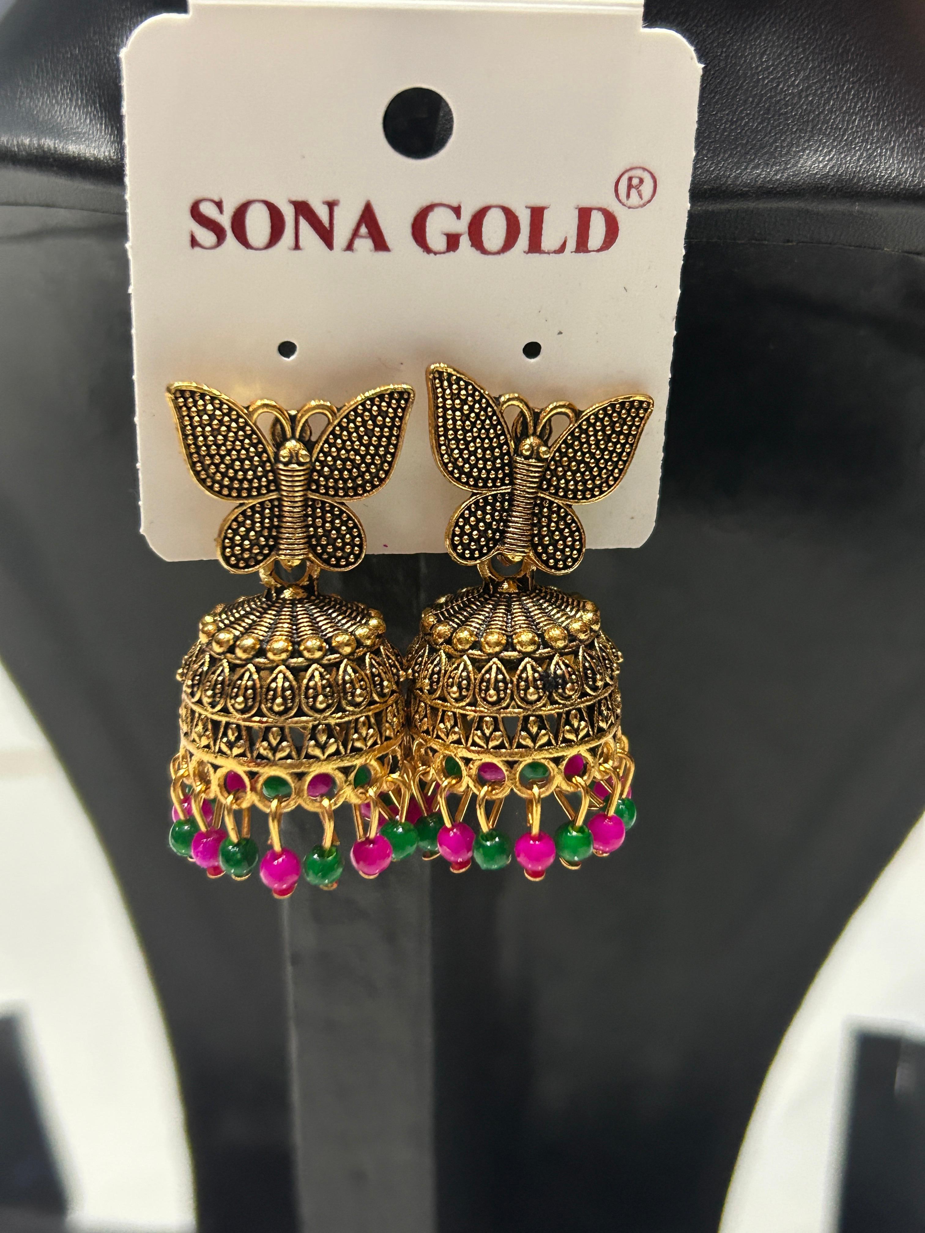 Butterfly Jhumka Earrings