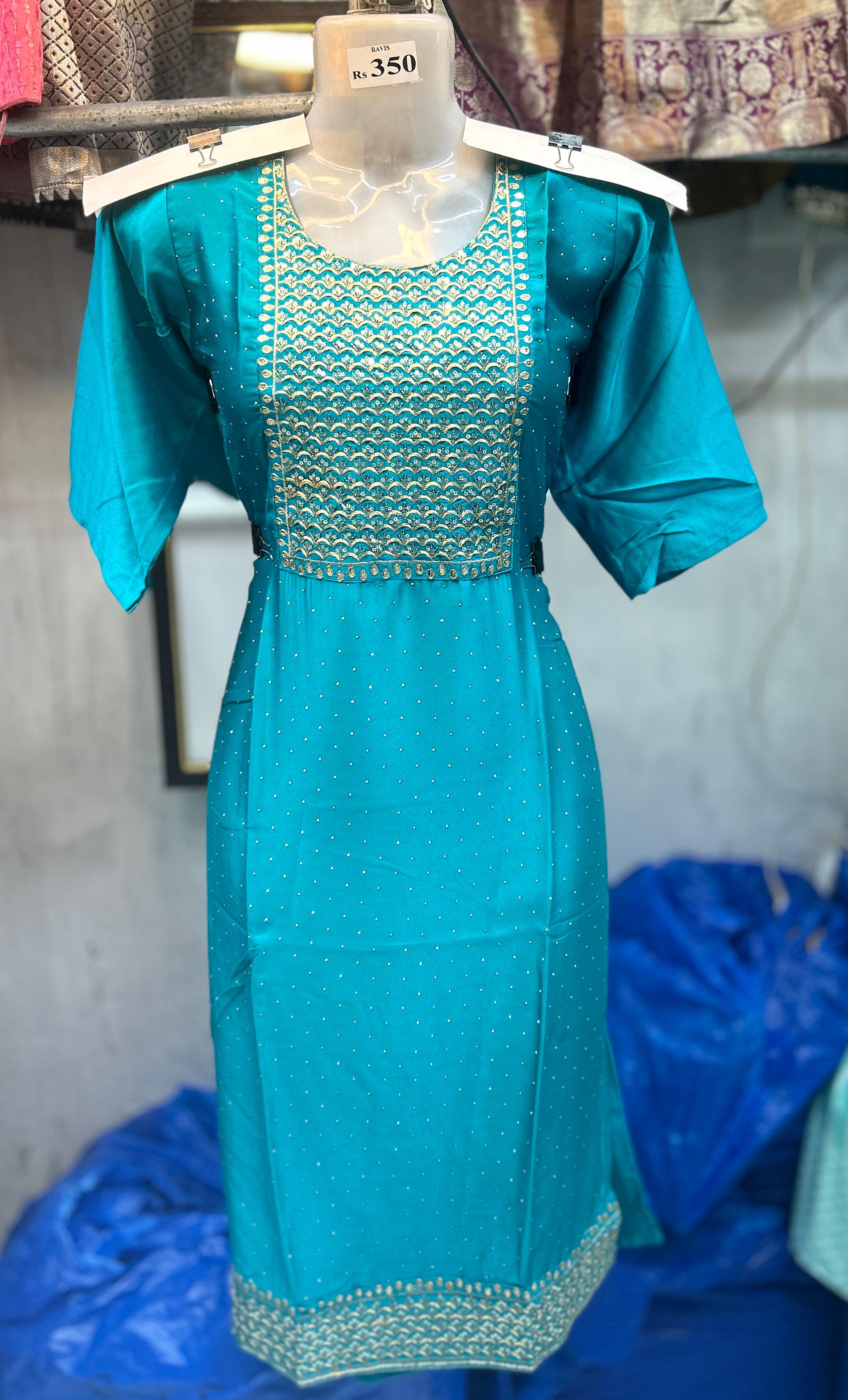 Embroidered Blue Kurta