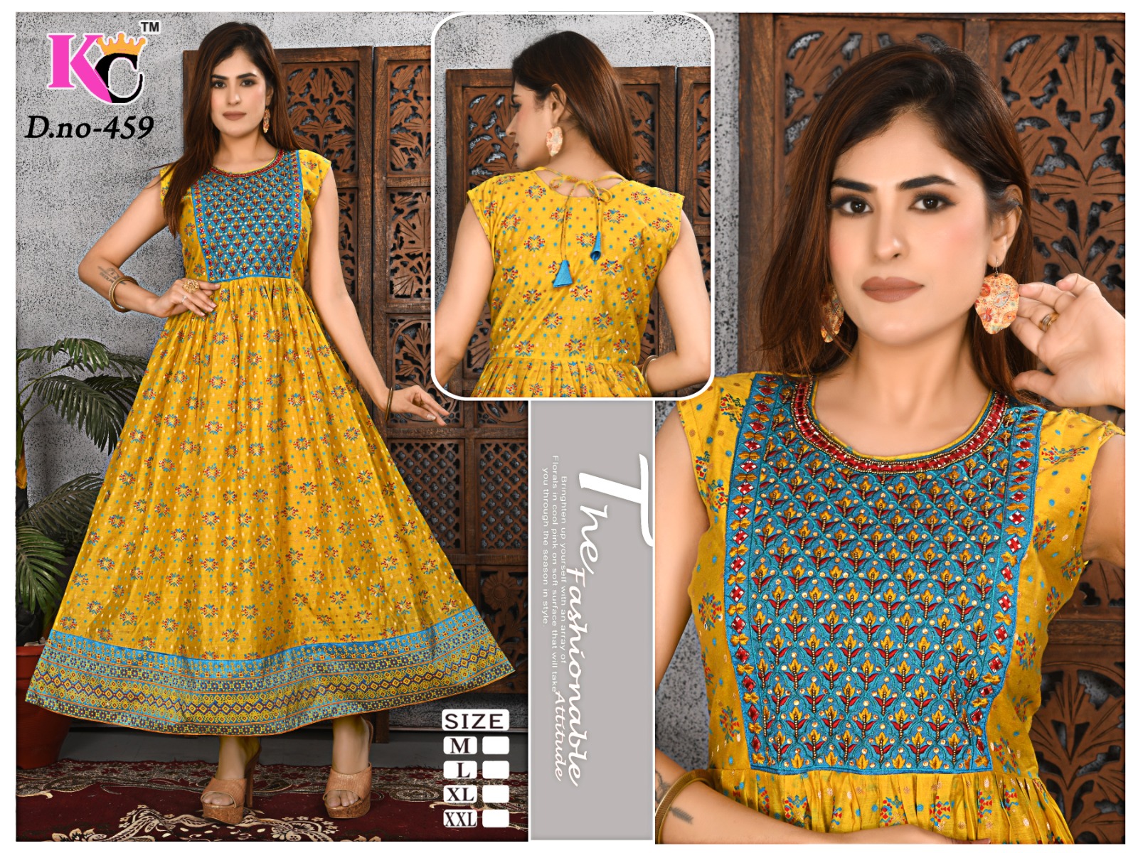 Yellow Printed Long Dress