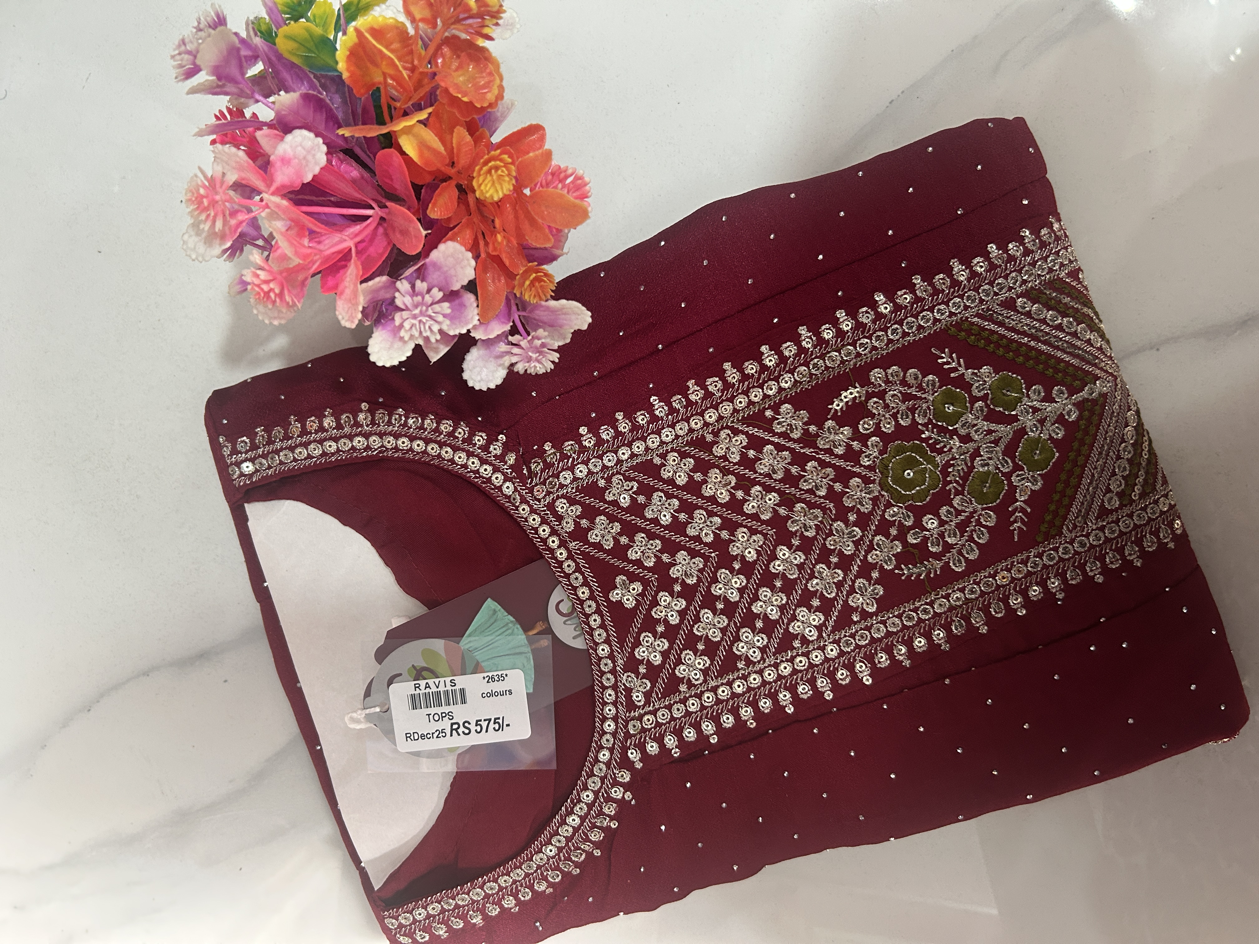 Embroidered  Kurti with stone work