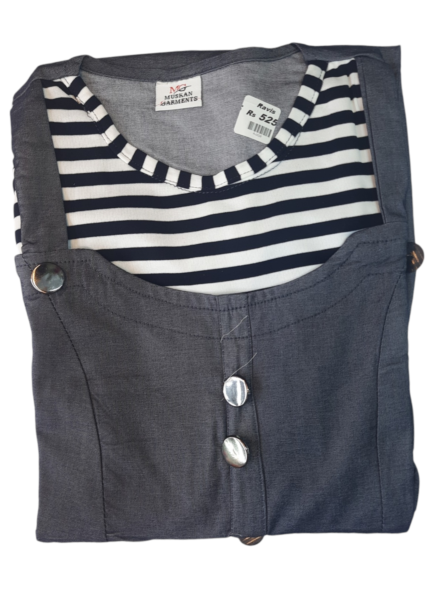 Striped Attached Jumpsuit Without Frill