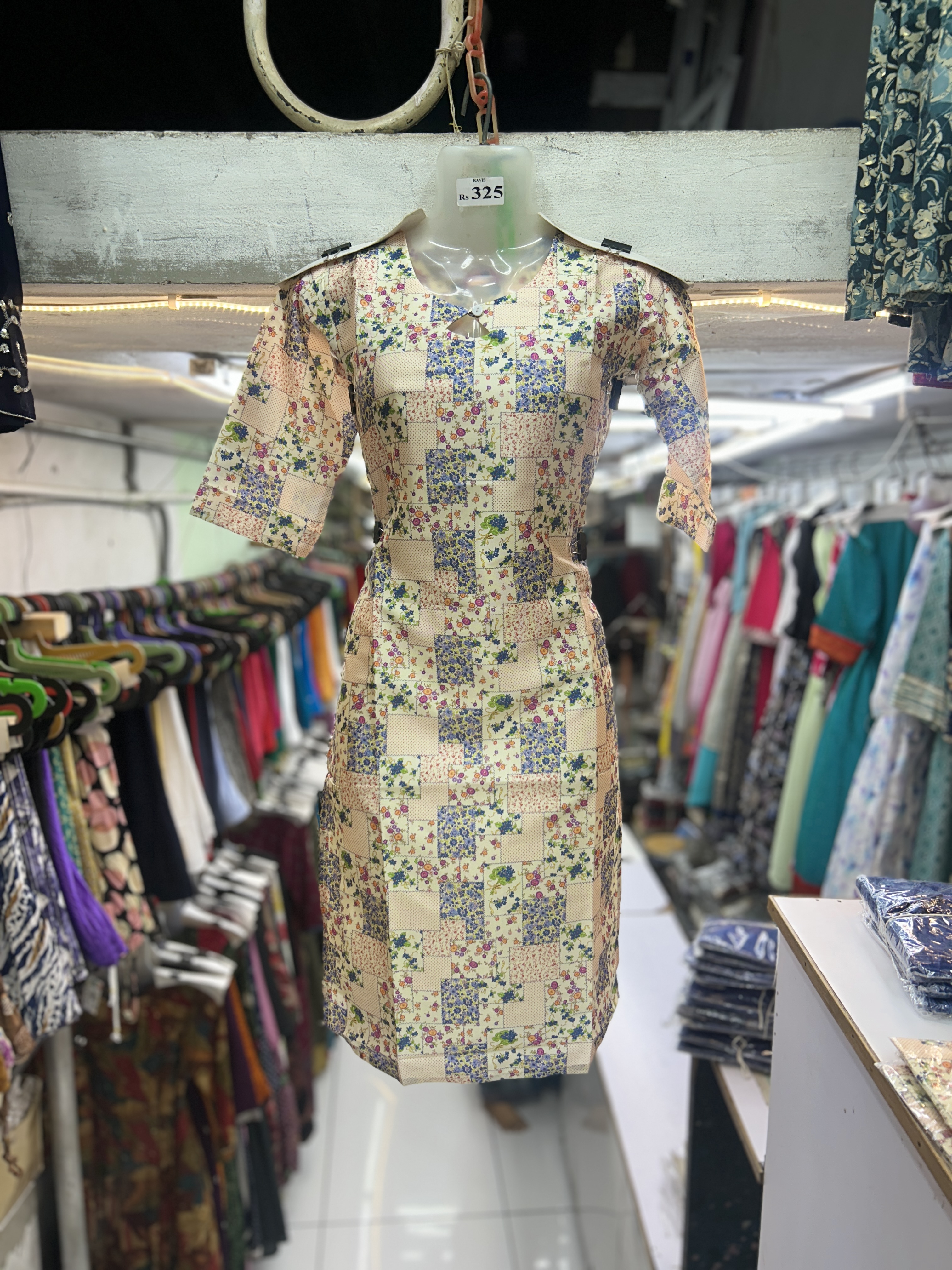 Floral Patchwork Chiffon Kurti