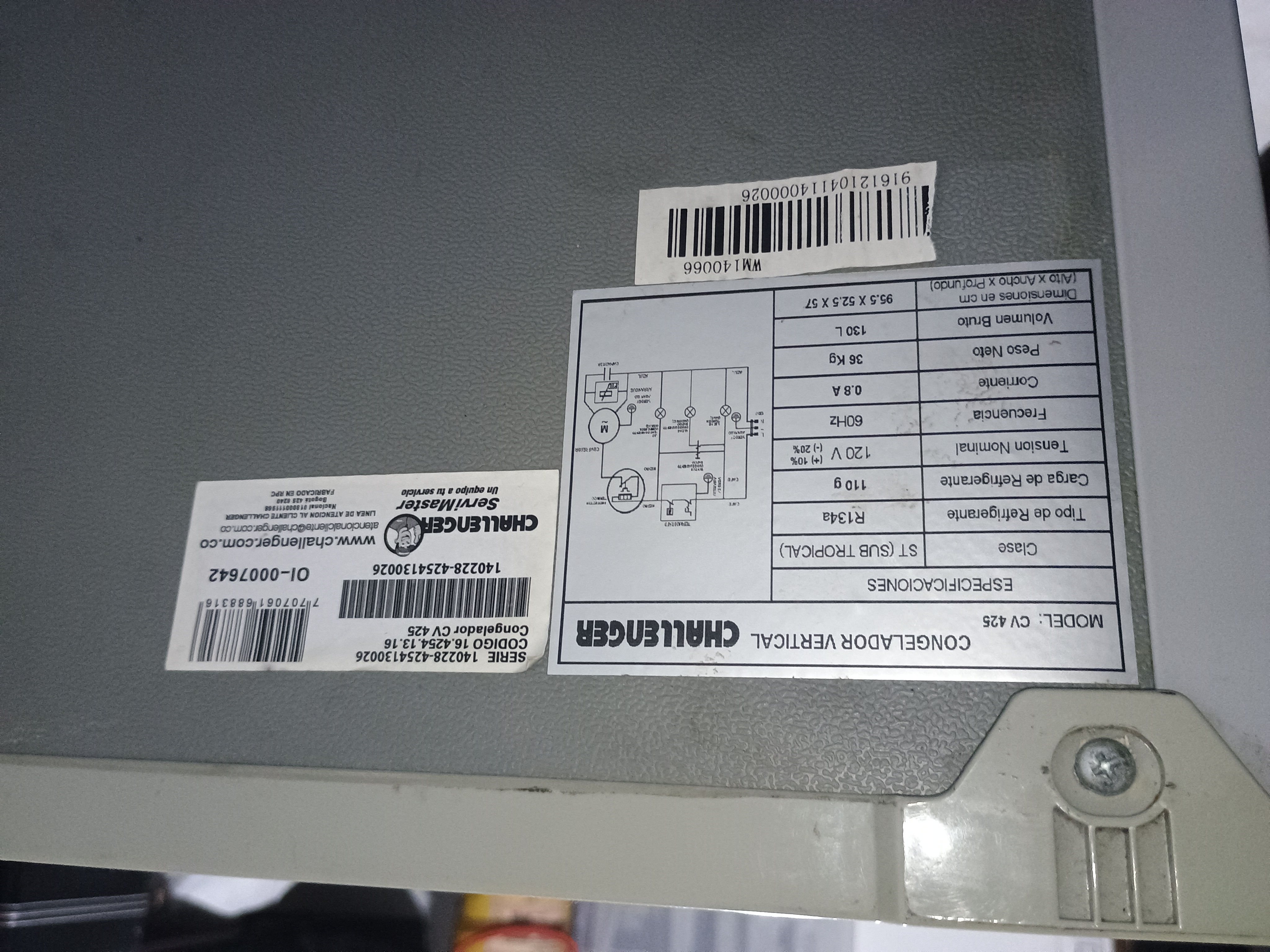 CONGELADOR CHALLENGER  EVENTOS