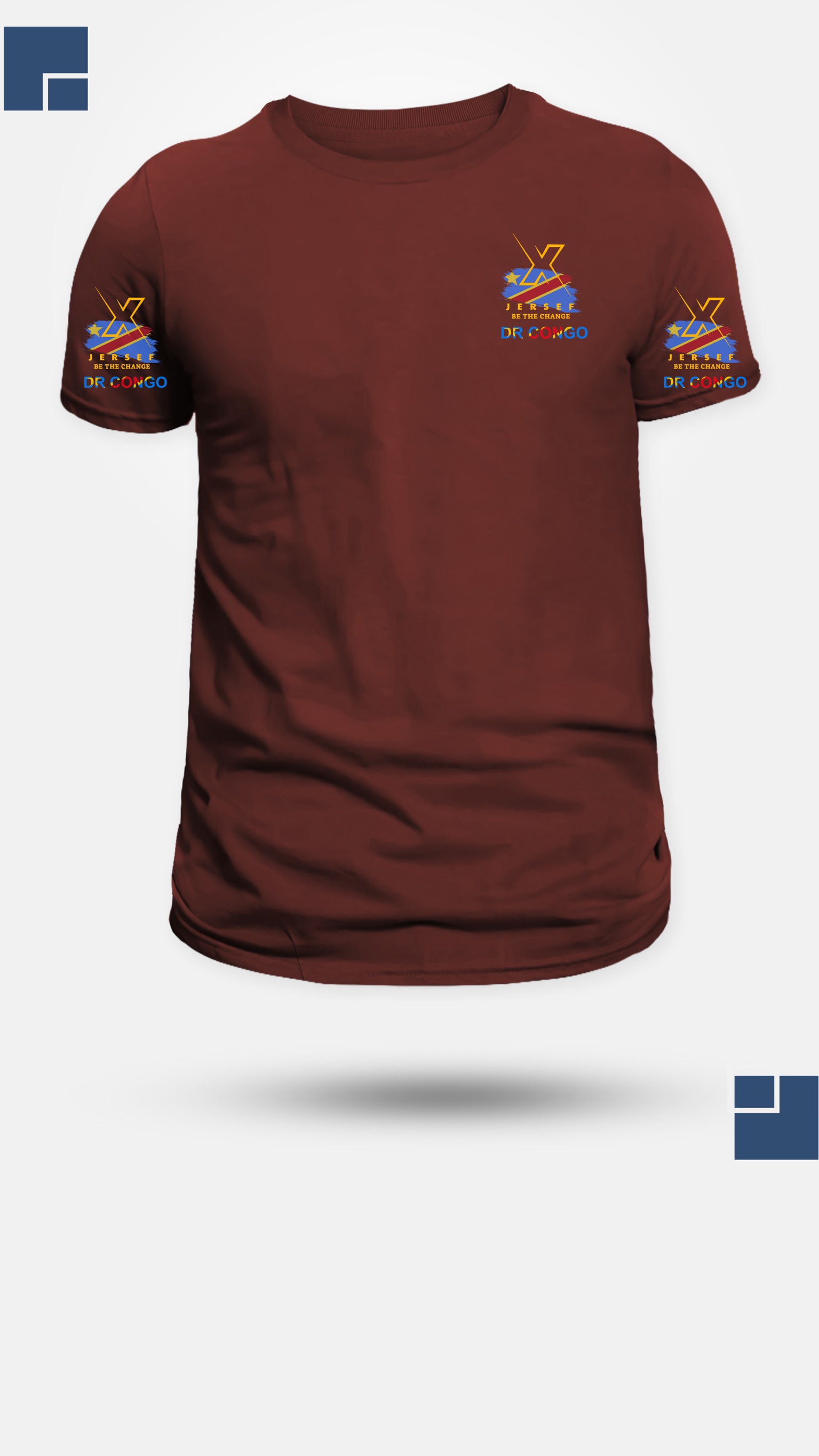 T-shirt rouge cramoisi DR CONGO