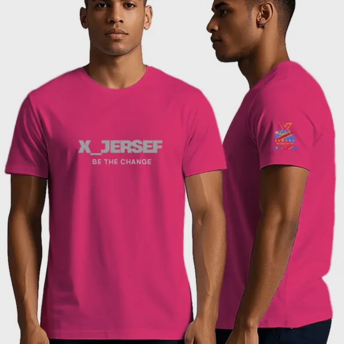 T-shirt X_JERSEF rose 100% coton