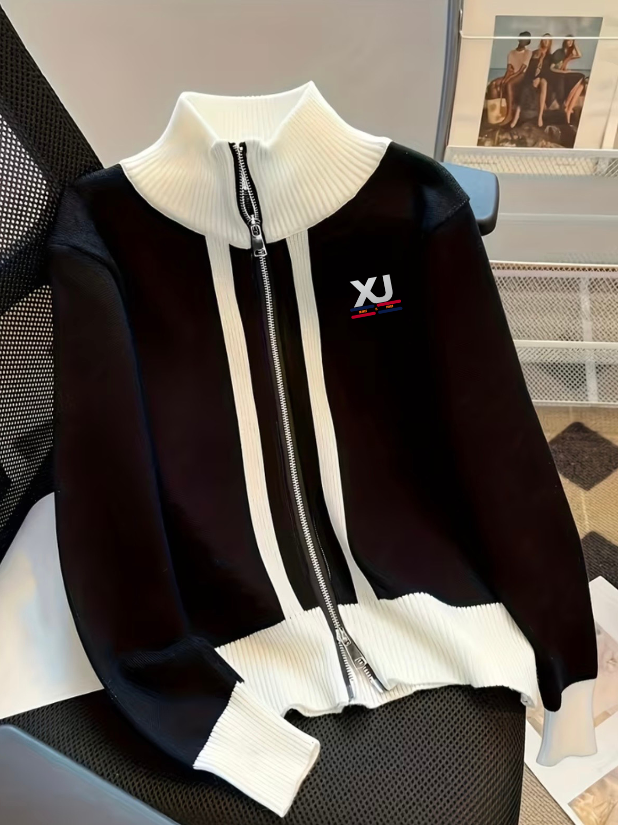Veste zippée XJ noir et blanc