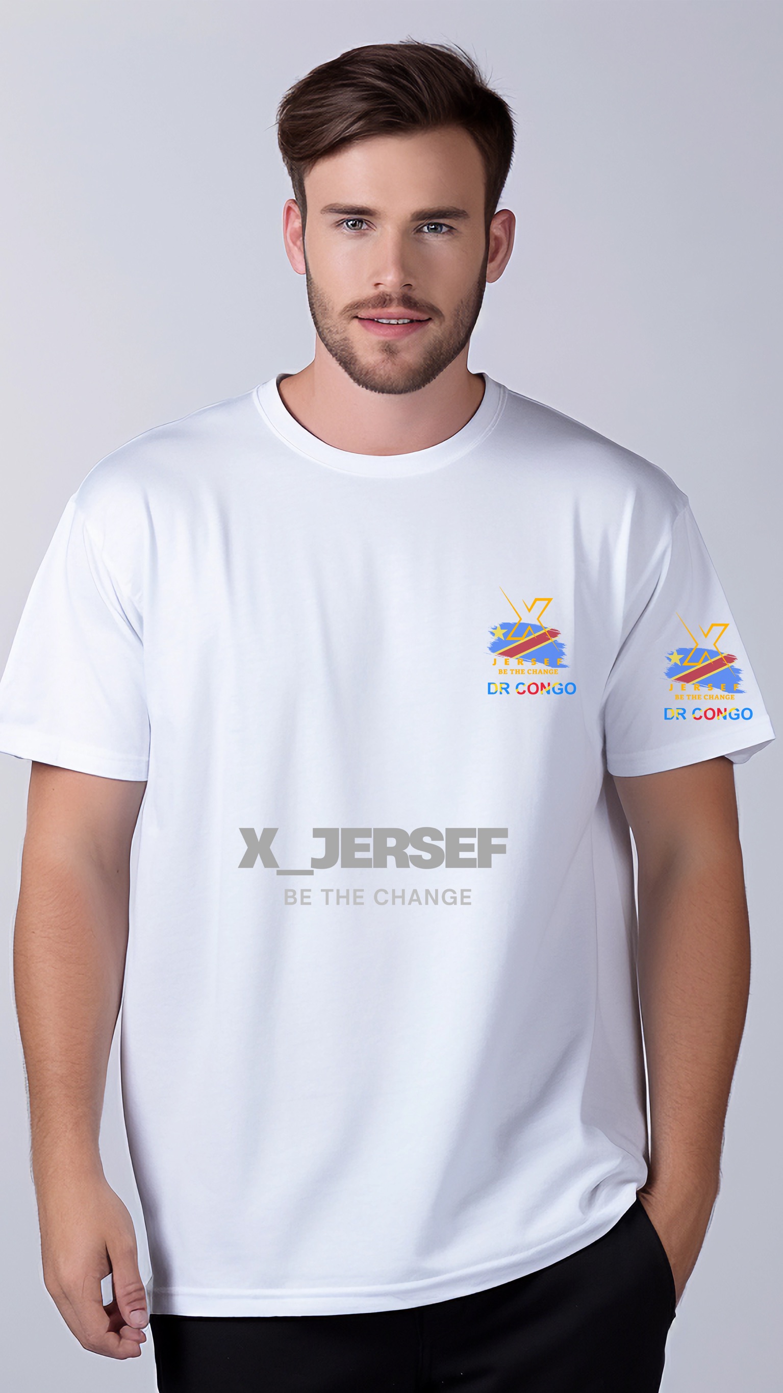 T-shirt blanc DR Congo Polyester