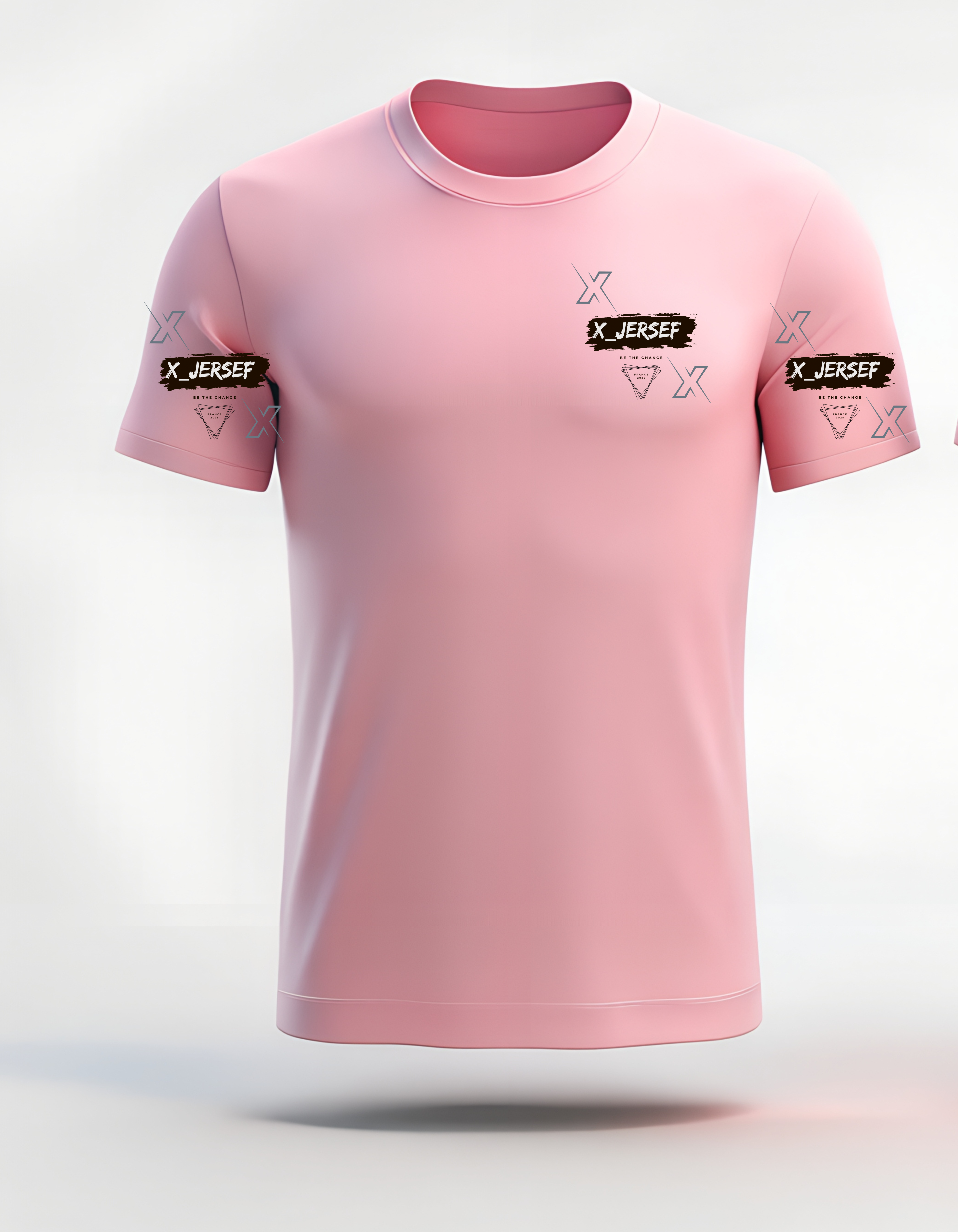 T-shirt rose clair X_JERSEF - 100% coton