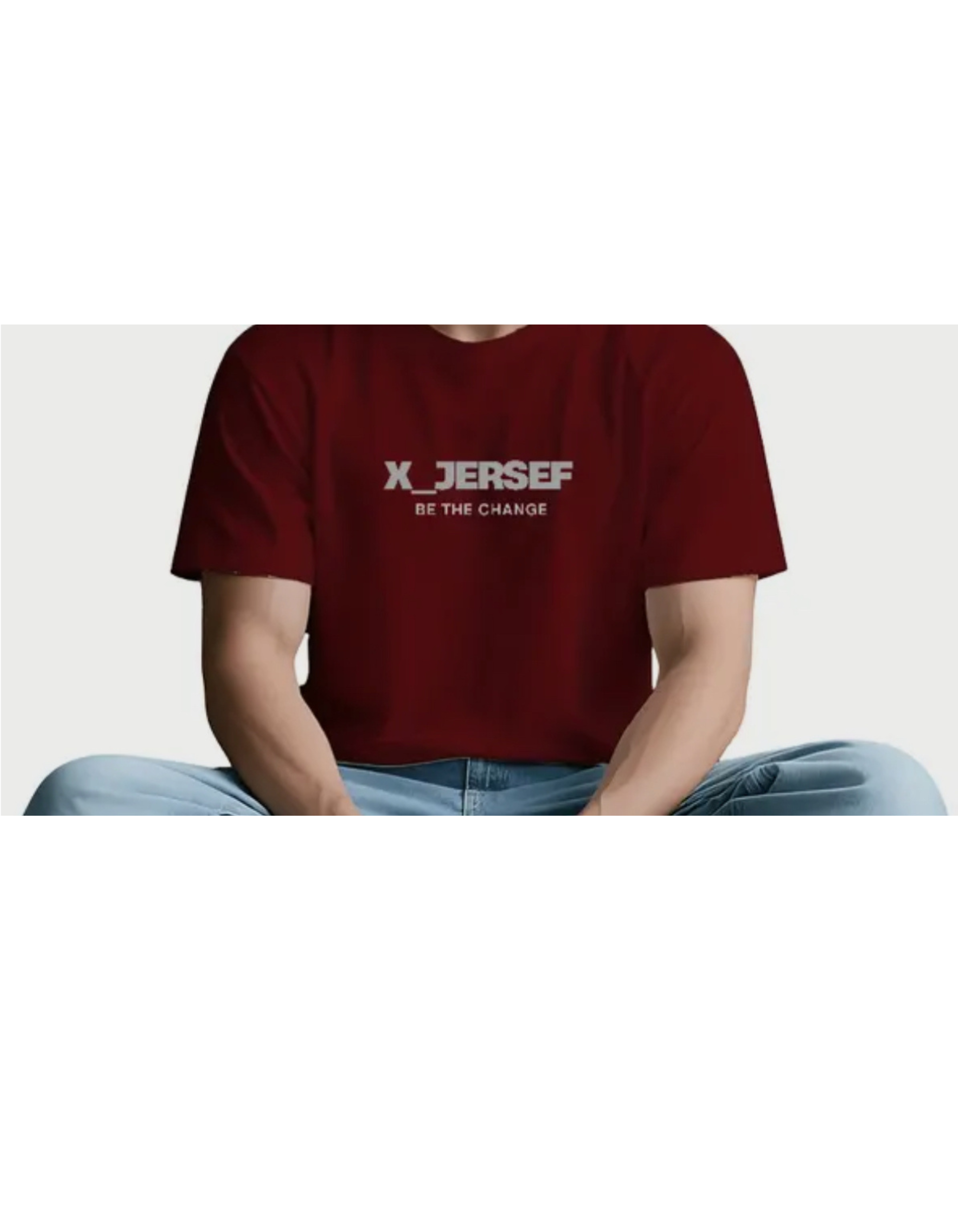 T-shirt X_JERSEF BE THE CHANGE Rouge vif 100% coton
