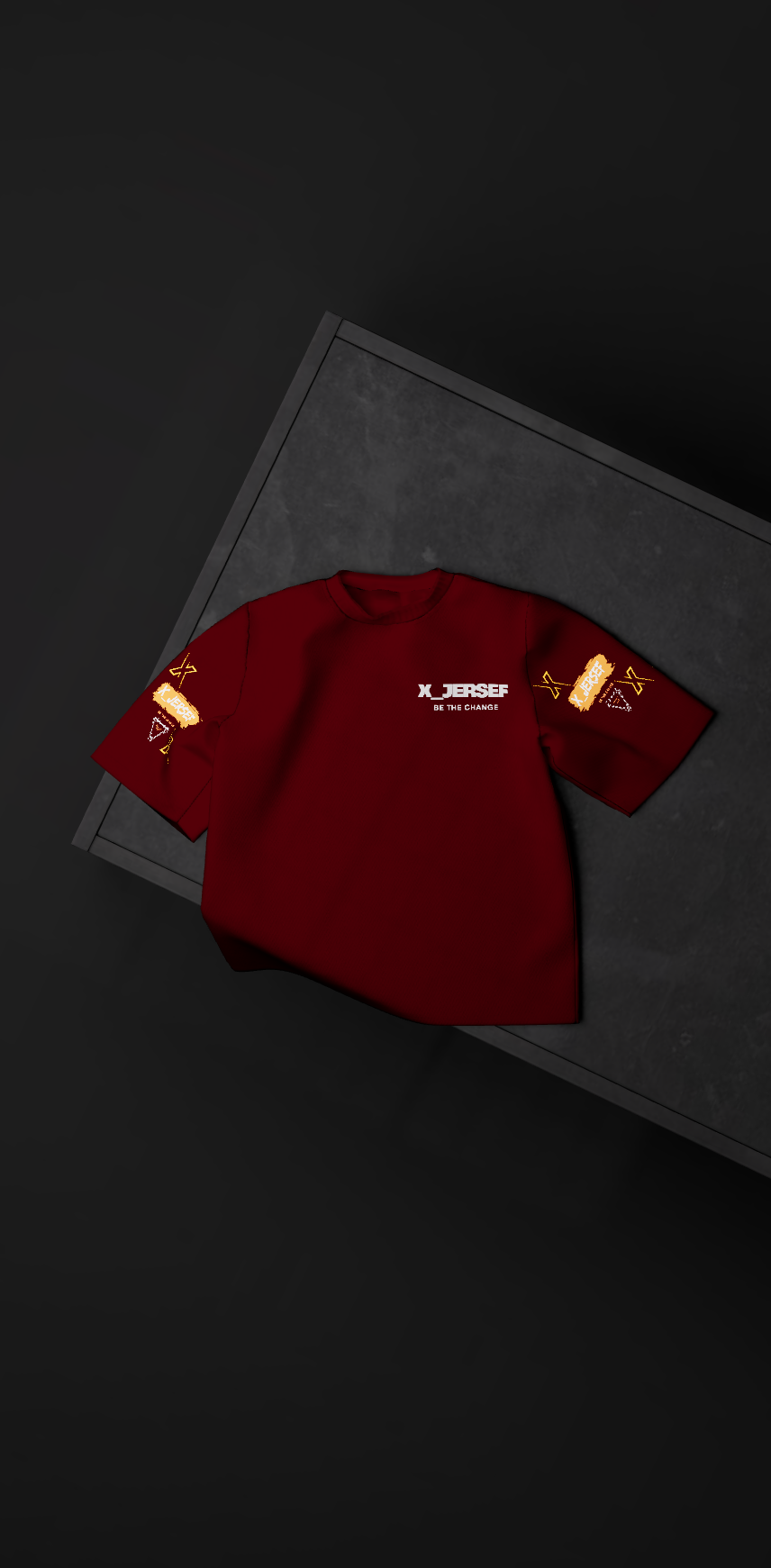 T-shirt X Jersef rouge cramoisi coton