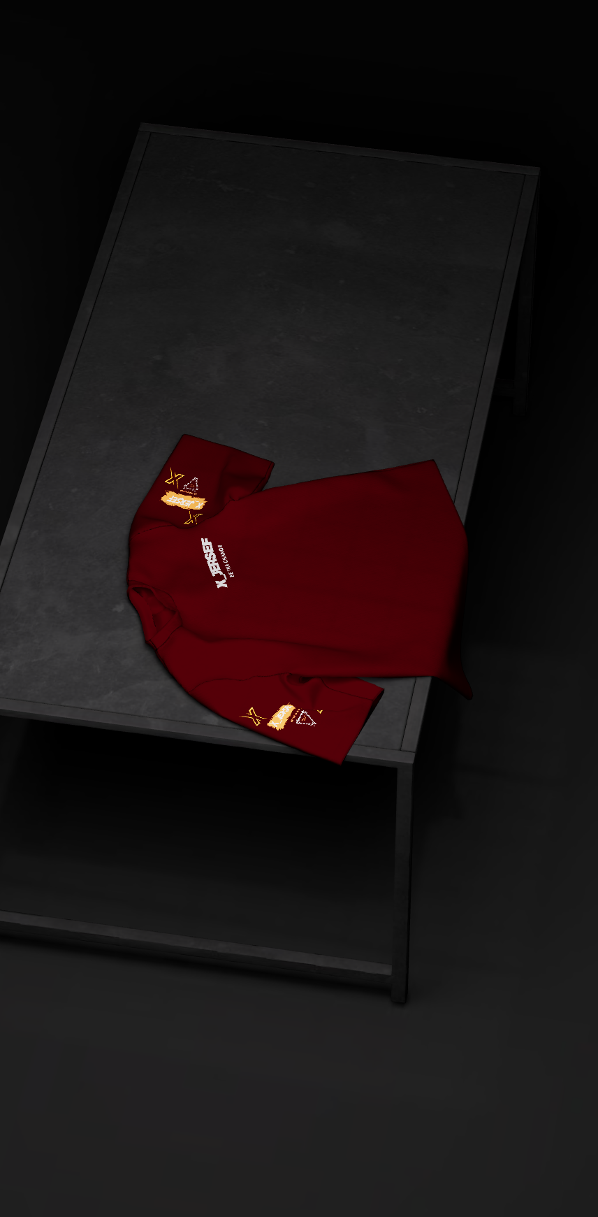 T-shirt X Jersef rouge cramoisi coton